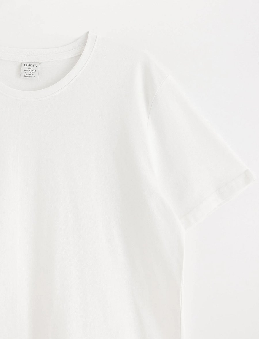Lindex - T shirt regular solid - kortærmede t-shirts - white - 5