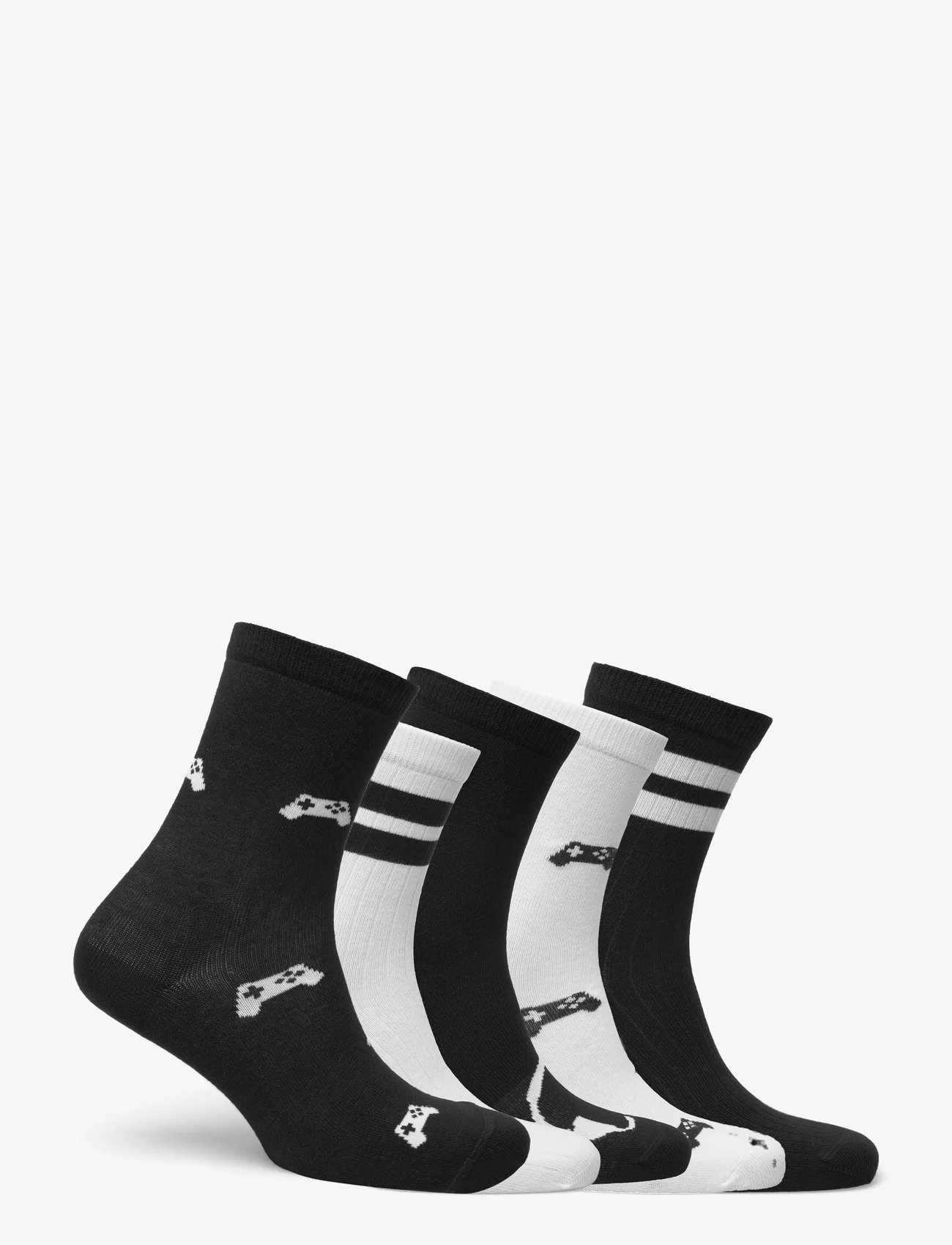 Lindex - Socks 5p BB stripe and gaming - de laveste prisene - black - 1
