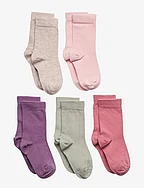 Socks 5p SG plain fashion col - LIGHT DUSTY LILAC