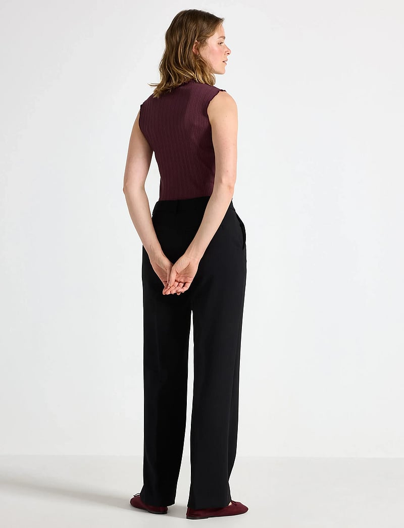 Lindex - NOOR raka byxor med normalhög midja - straight leg hosen - black - 3