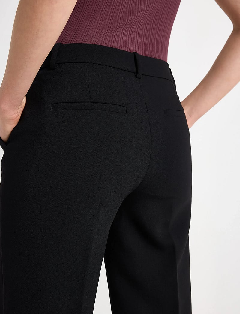 Lindex - NOOR raka byxor med normalhög midja - straight leg hosen - black - 4