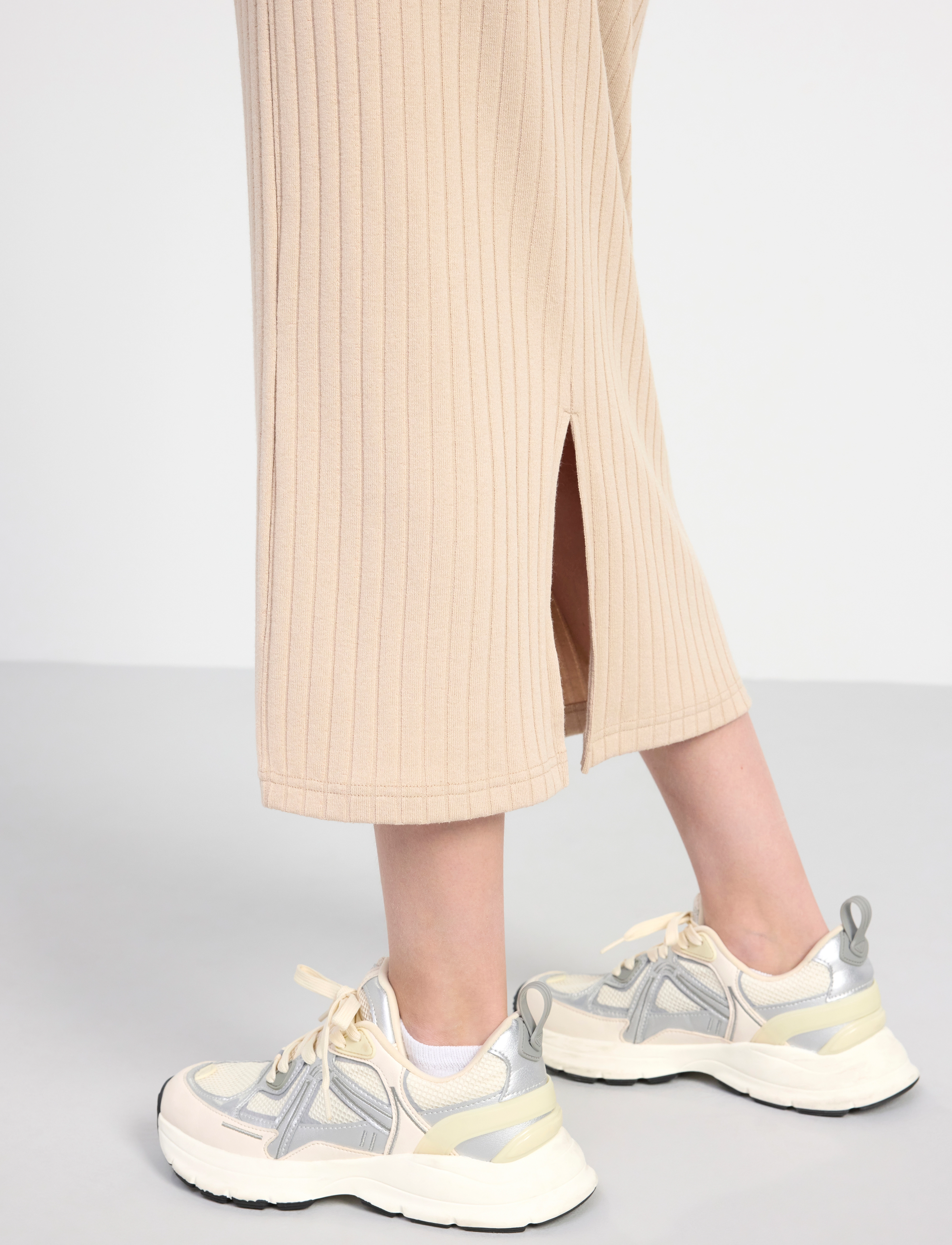 Lindex - Skirt long rib - vidutinio ilgio sijonai - beige - 5