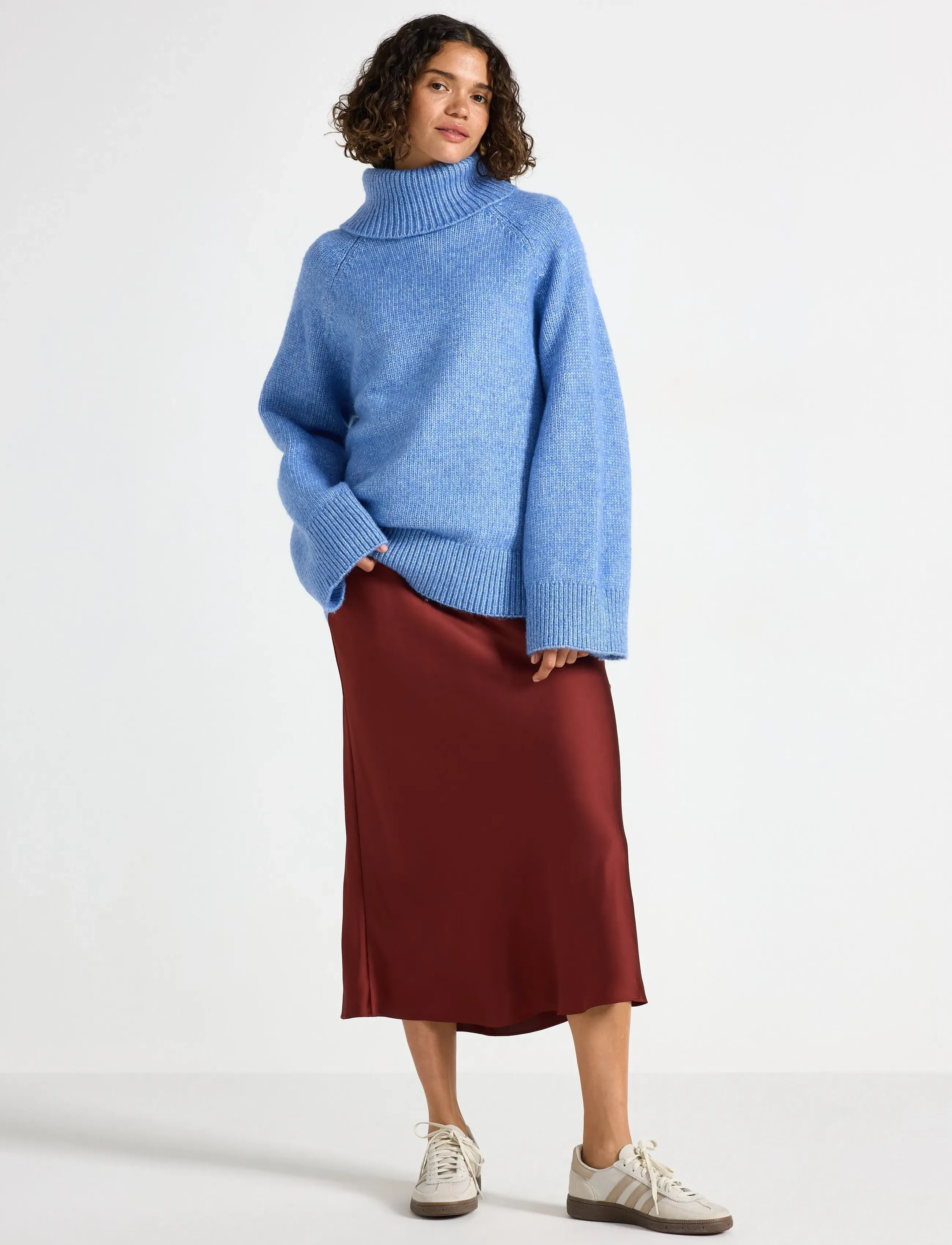 Lindex Skirt Maria - Seelikud - DARK DUSTY RED / red