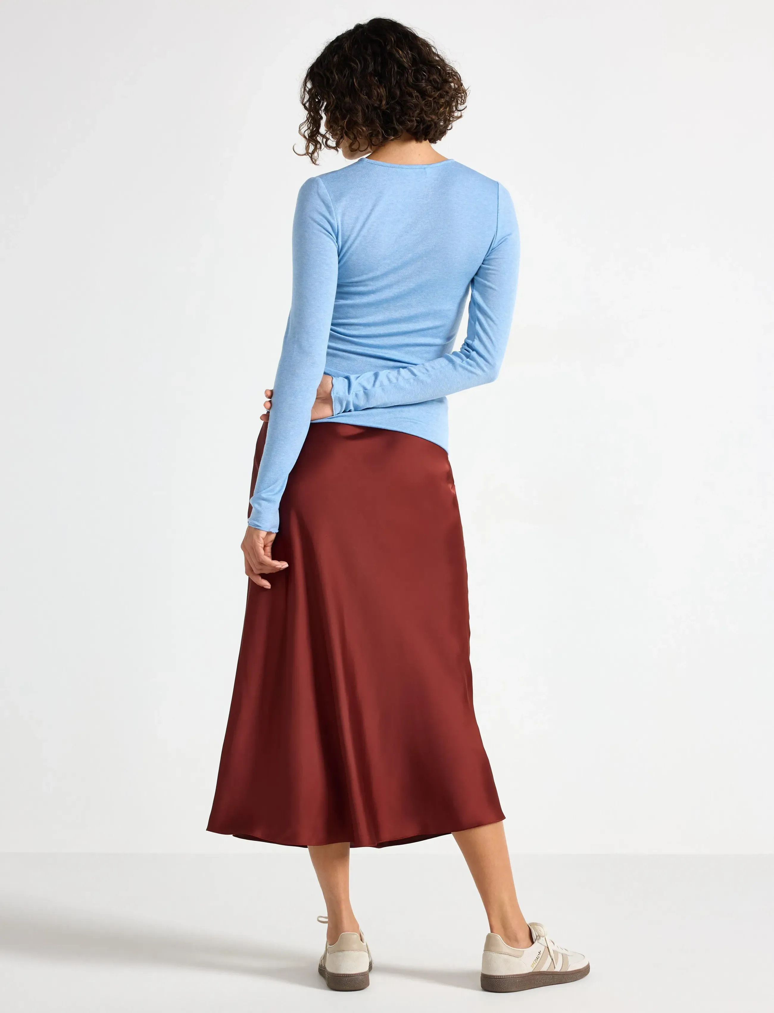 Lindex - Skirt Maria - satinkjolar - dark dusty red - 3