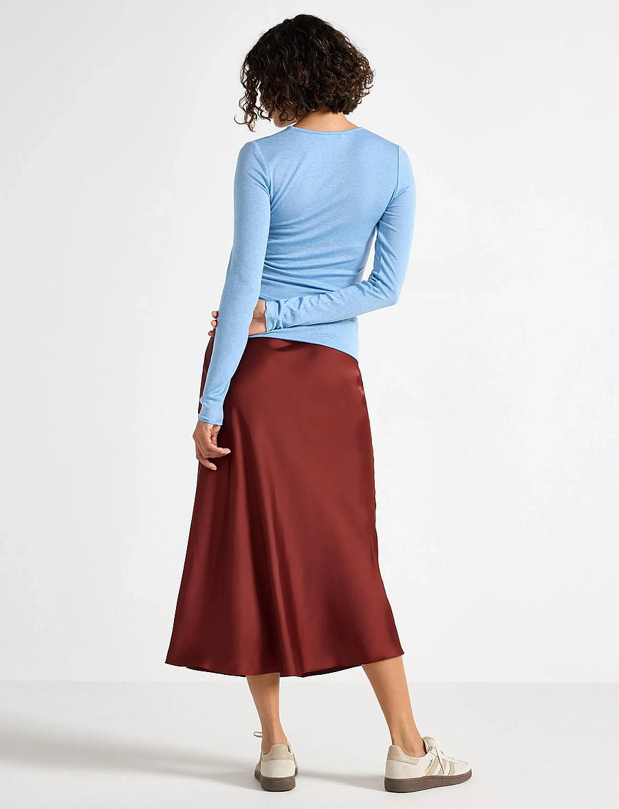 Lindex - Skirt Maria - satinkjolar - dark dusty red - 3