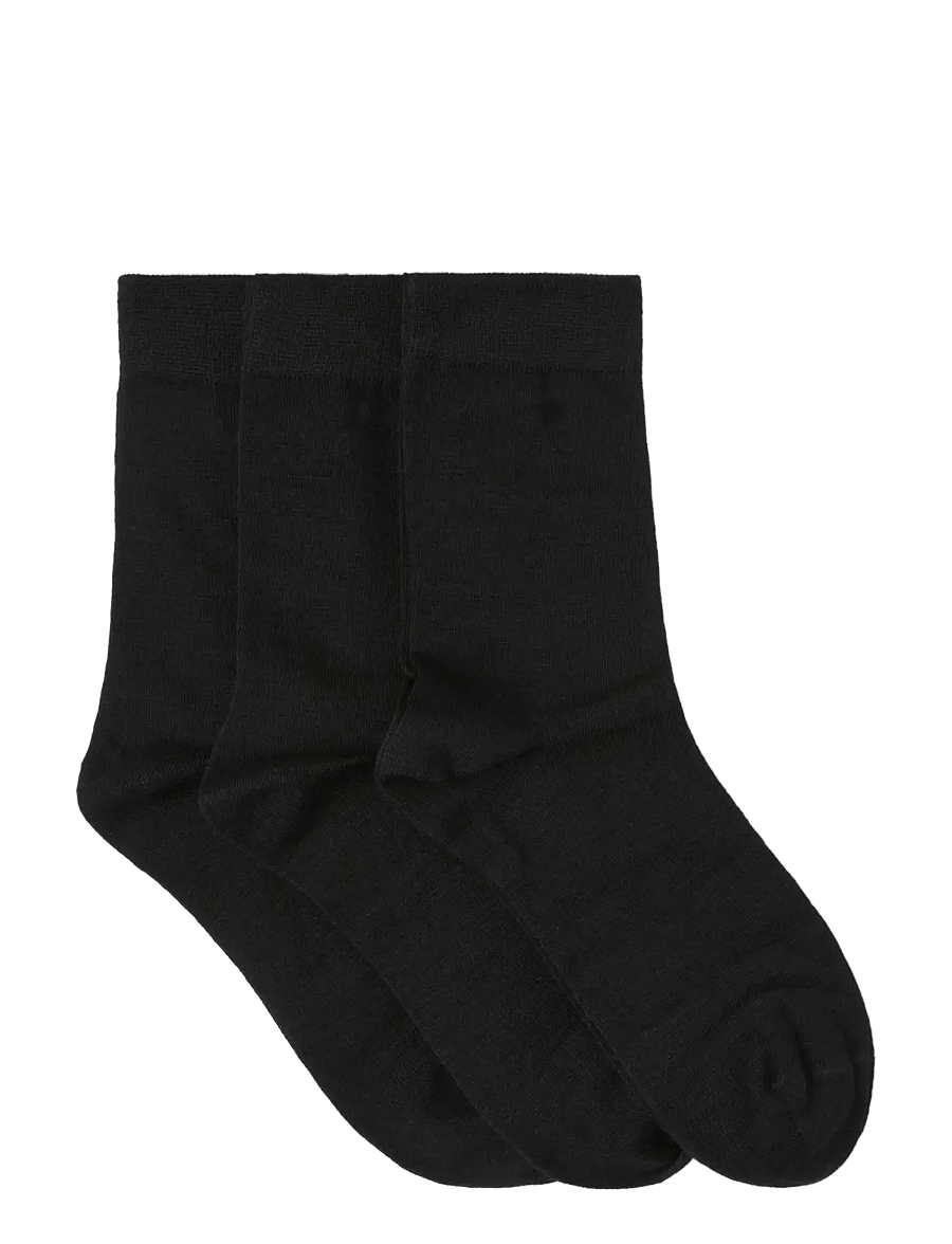 Lindex - 3-pack socks in merino wool blend - klassikalised sokid - black - 1