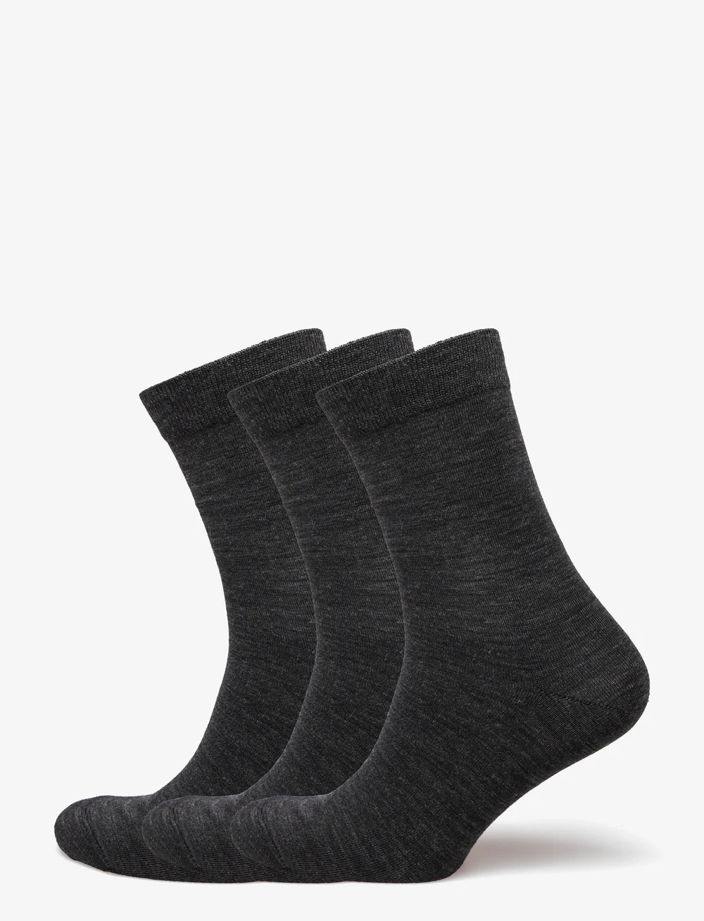 Lindex - Sock 3 p Merino wool plain - almindelige strømper - offblack melange - 0