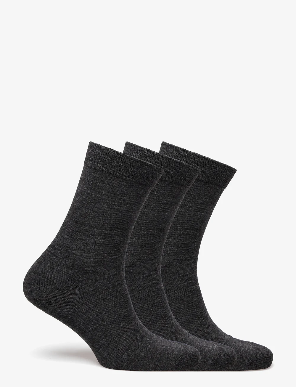 Lindex - Sock 3 p Merino wool plain - almindelige strømper - offblack melange - 1