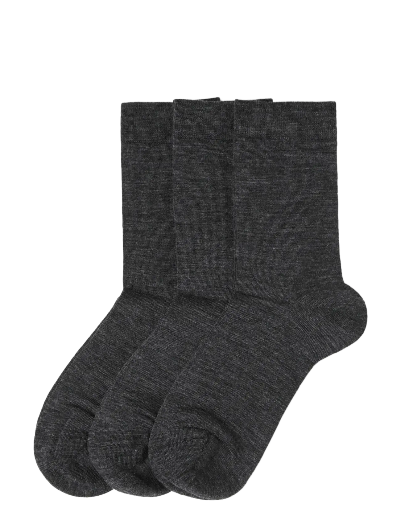 Lindex 3-Pack Socks In Merino Wool Blend, Kvinder, Enkle Sokker, Grå, Str: 34/36