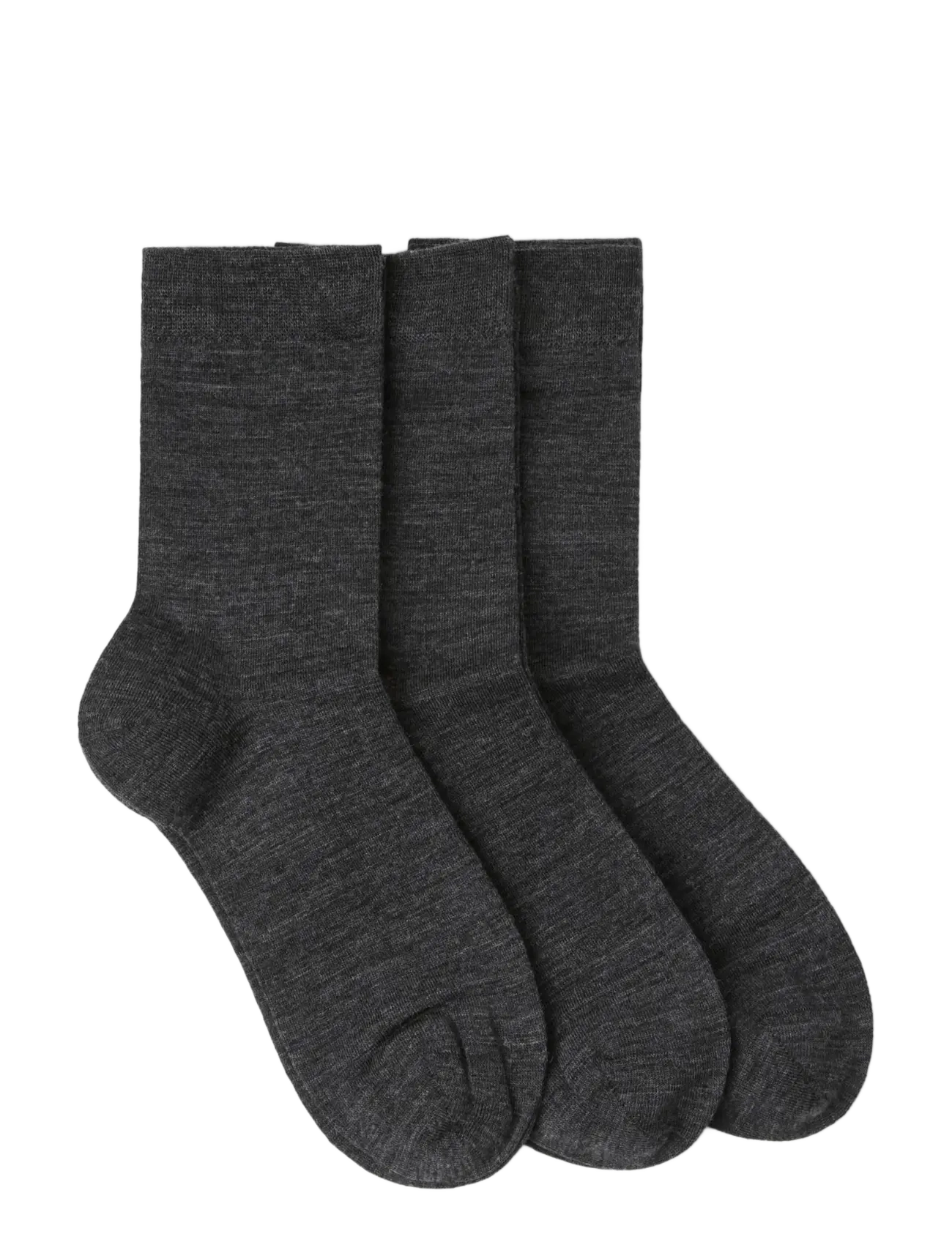 Lindex - 3-pack socks in merino wool blend - regular socks - offblack melange - 1