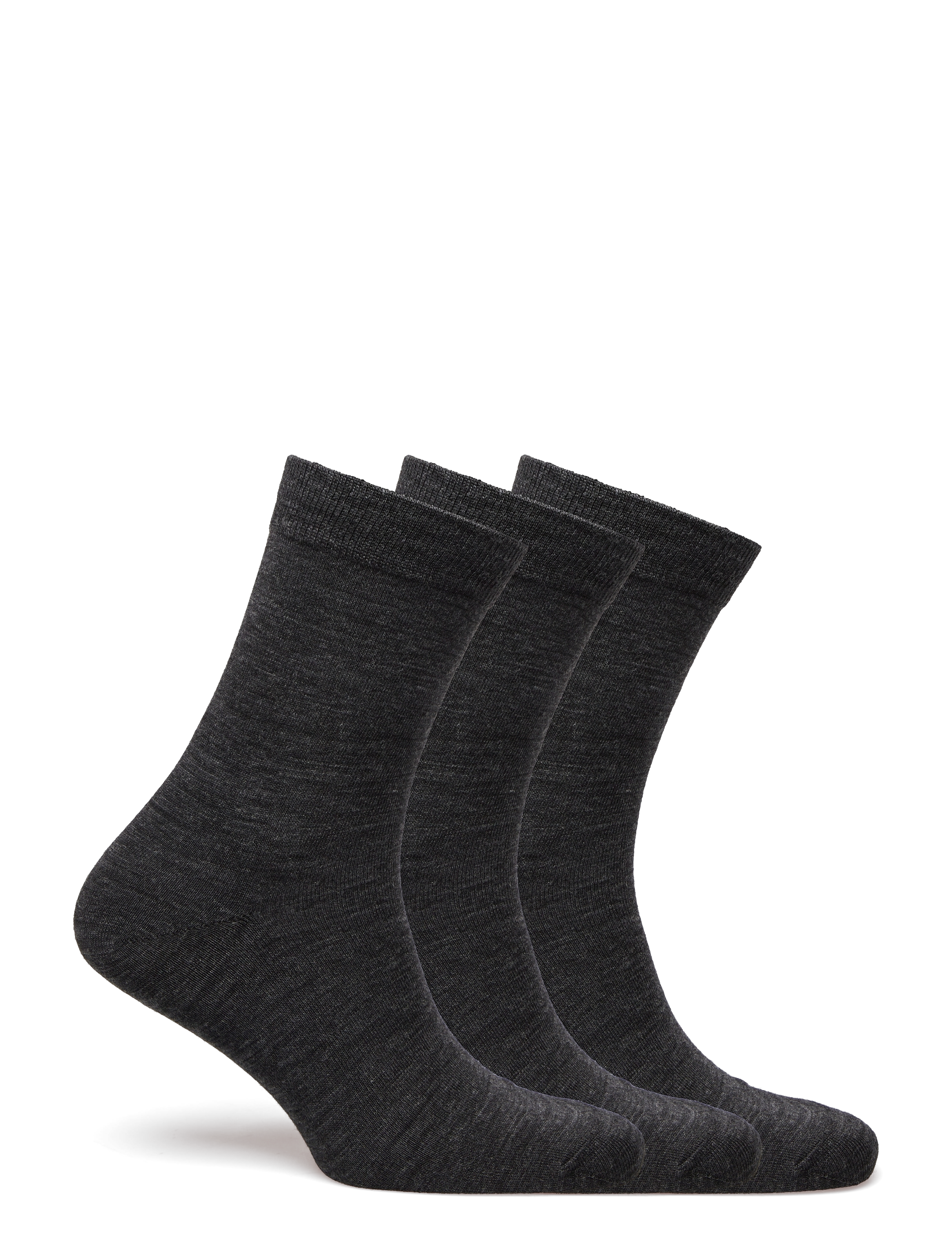 Lindex - Sock 3 p Merino wool plain - klassikalised sokid - offblack melange - 1