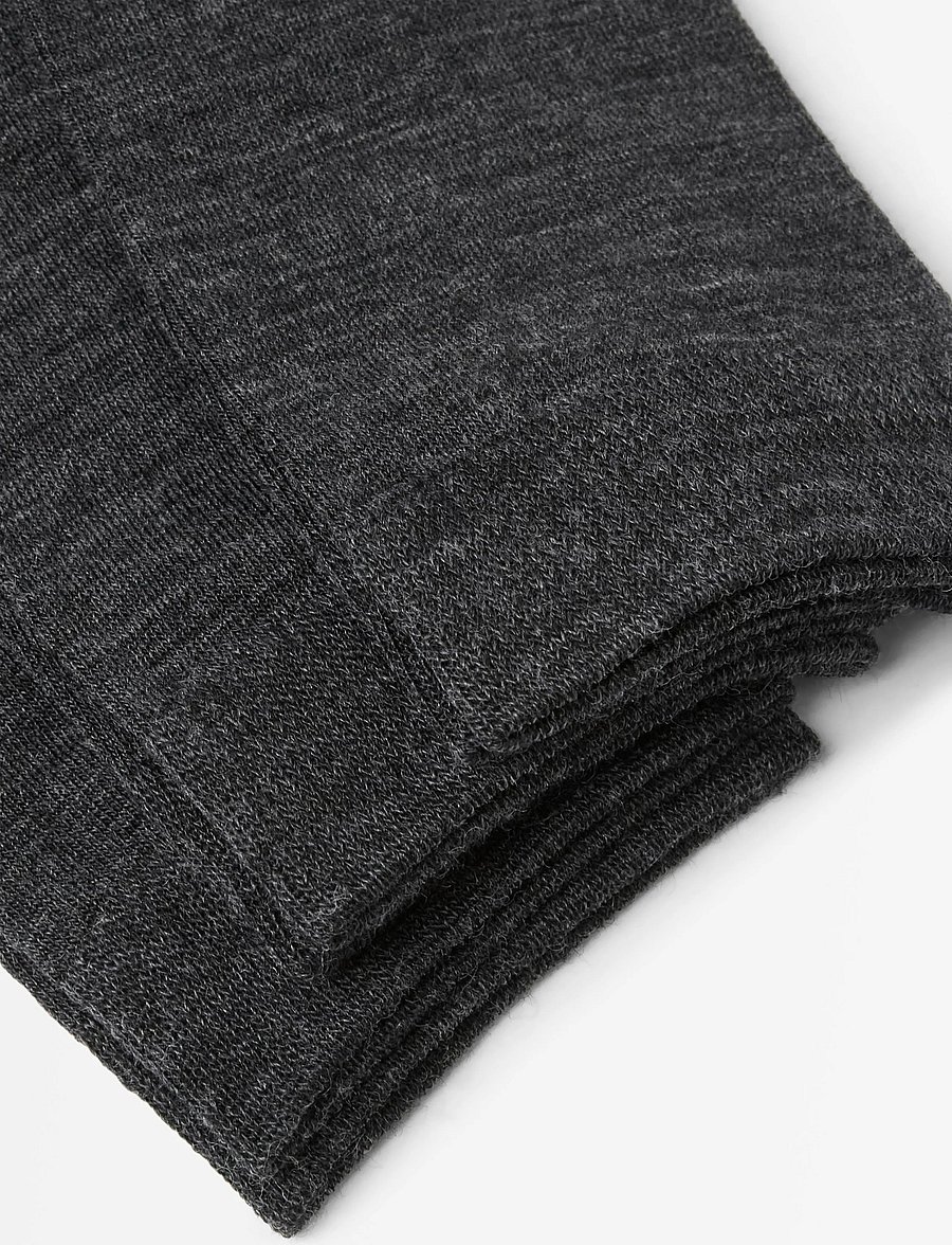 Lindex - 3-pack socks in merino wool blend - klassikalised sokid - offblack melange - 2