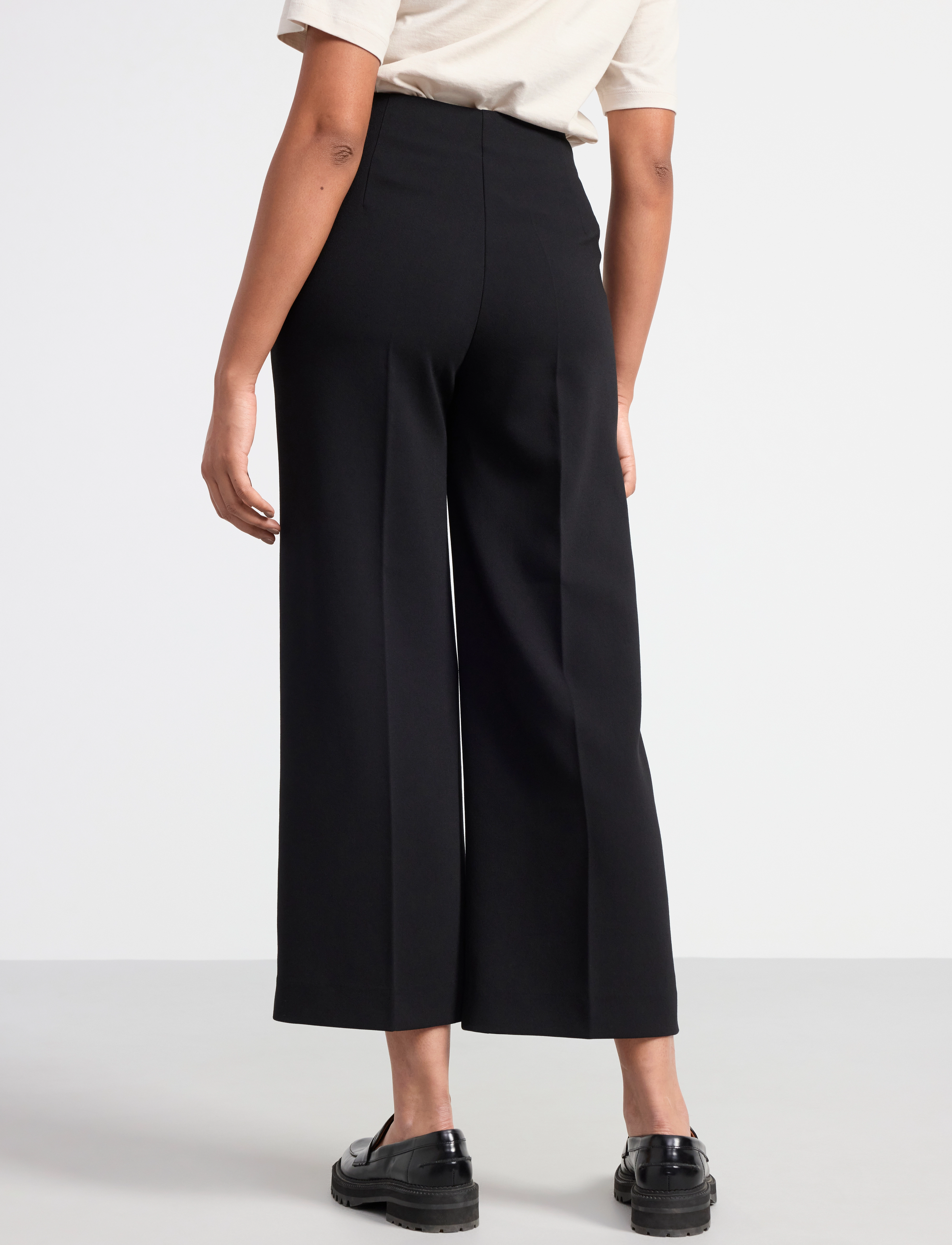 Lindex - Trousers Lykke cropped twill - black - 3