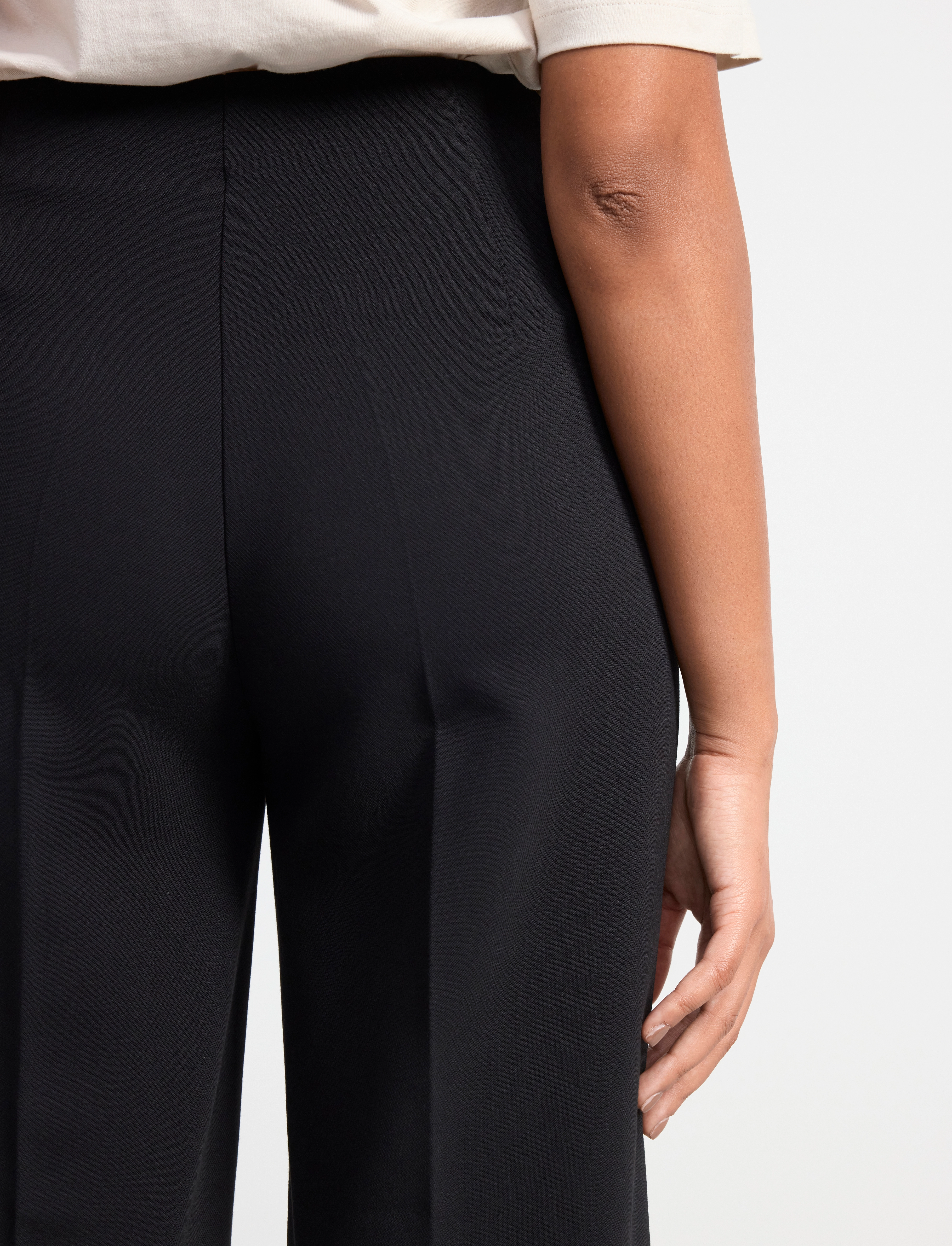 Lindex - Trousers Lykke cropped twill - black - 5