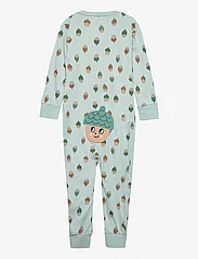 Lindex - Pyjamas Acorn at back - sleeping overalls - light dusty turquoise - 1