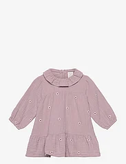 Lindex - Dress gauze embroidery - casual jurken met lange mouwen - light dusty lilac - 0