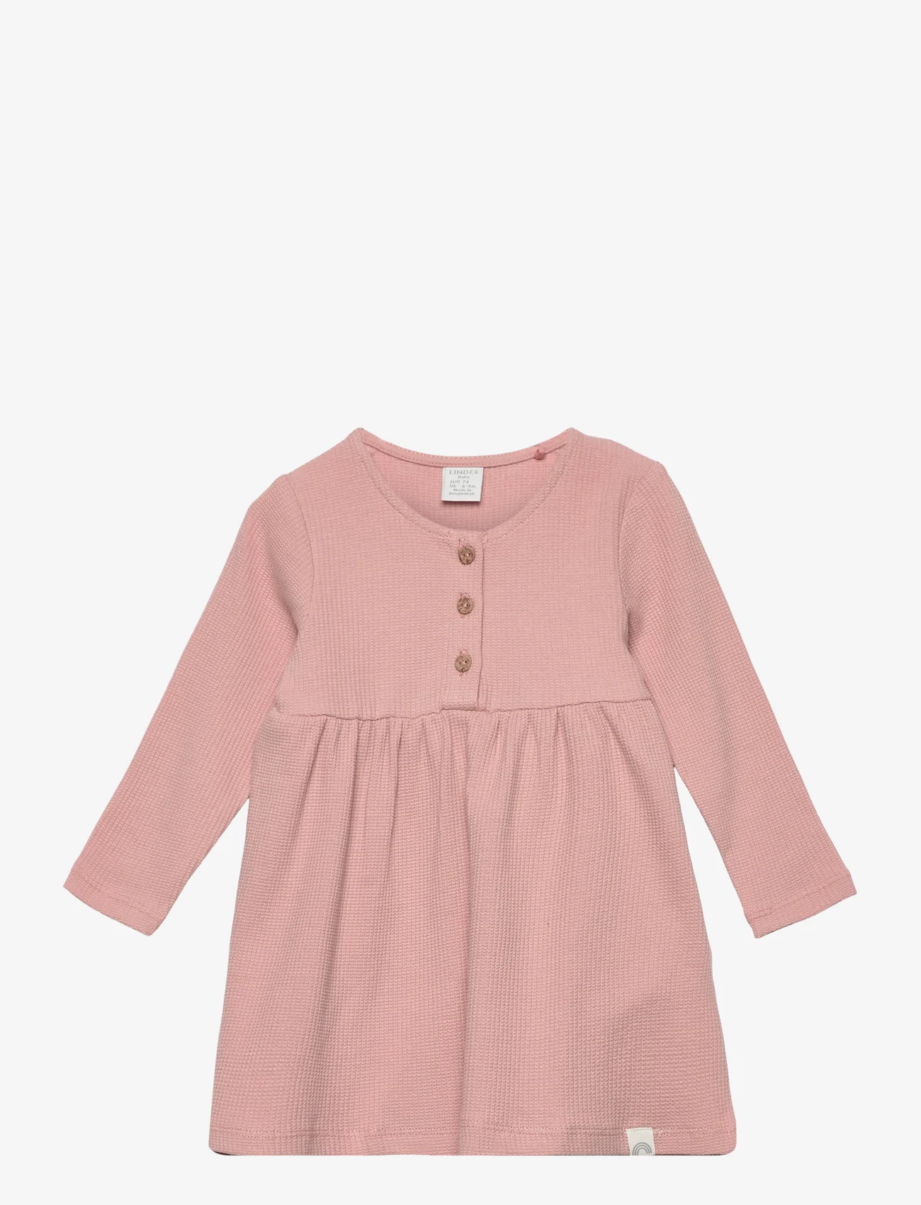 Lindex - Dress solid waffle - jupes - dusty pink - 0