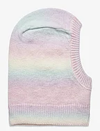 Balaclava knitted rainbow - LIGHT PINK