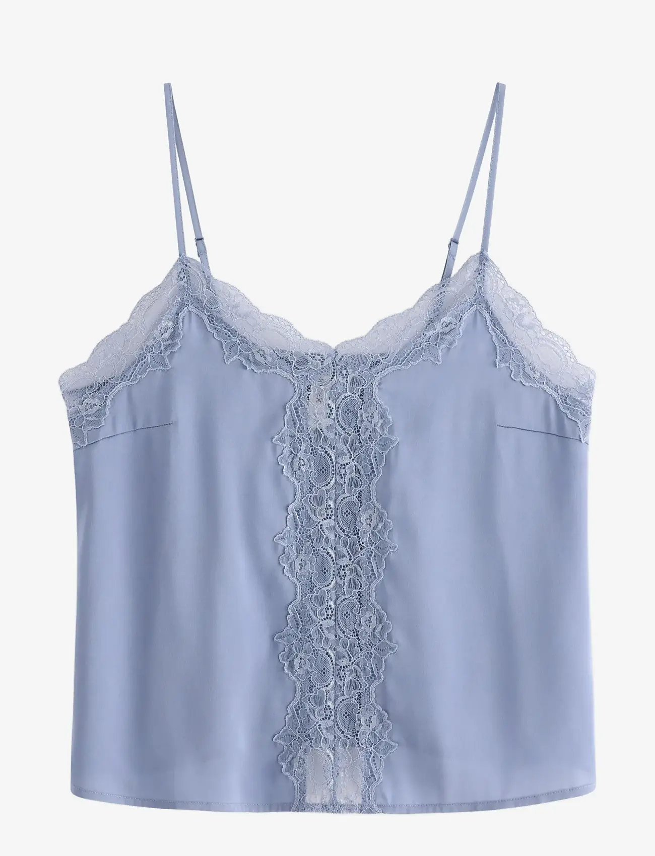 Lindex - Camisole lace satin - yläosat - dusty blue - 0