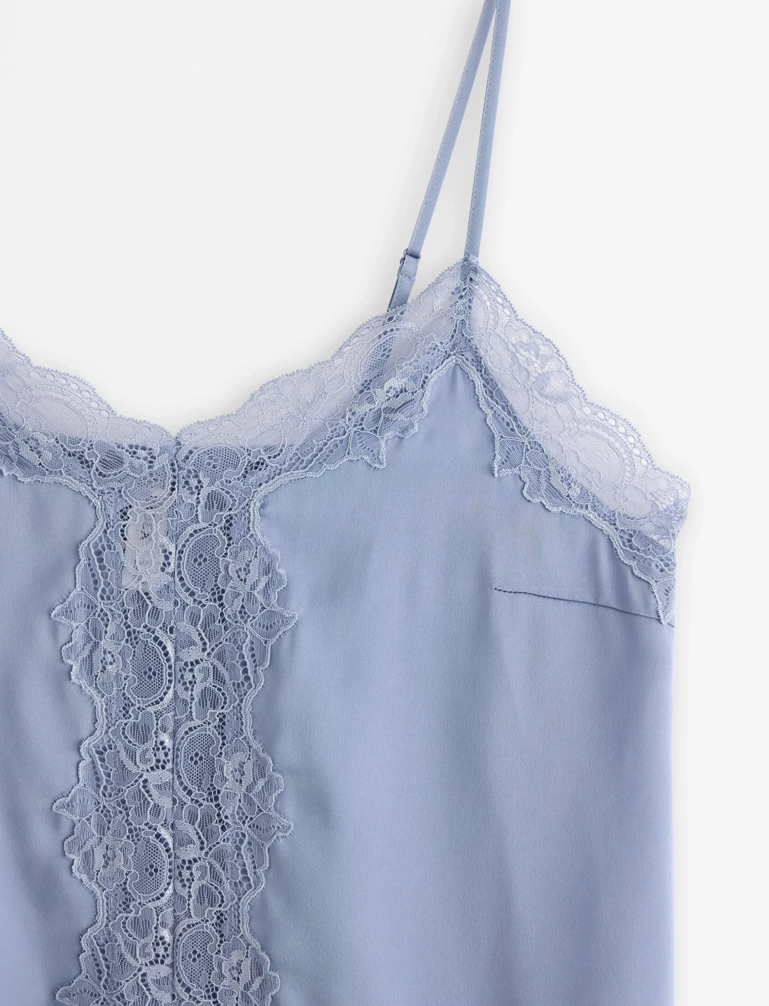 Lindex - Camisole lace satin - laveste priser - dusty blue - 2