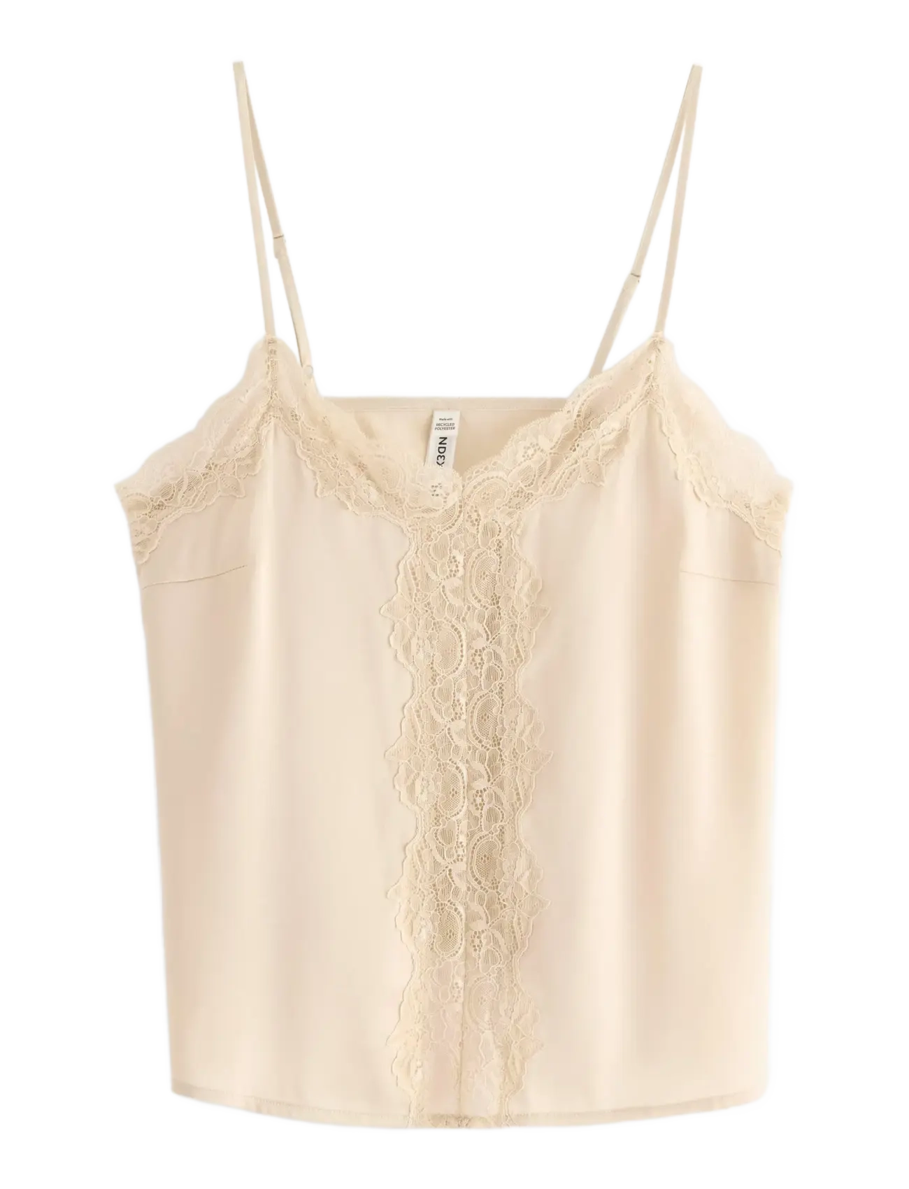 Camisole lace satin - LIGHT BEIGE