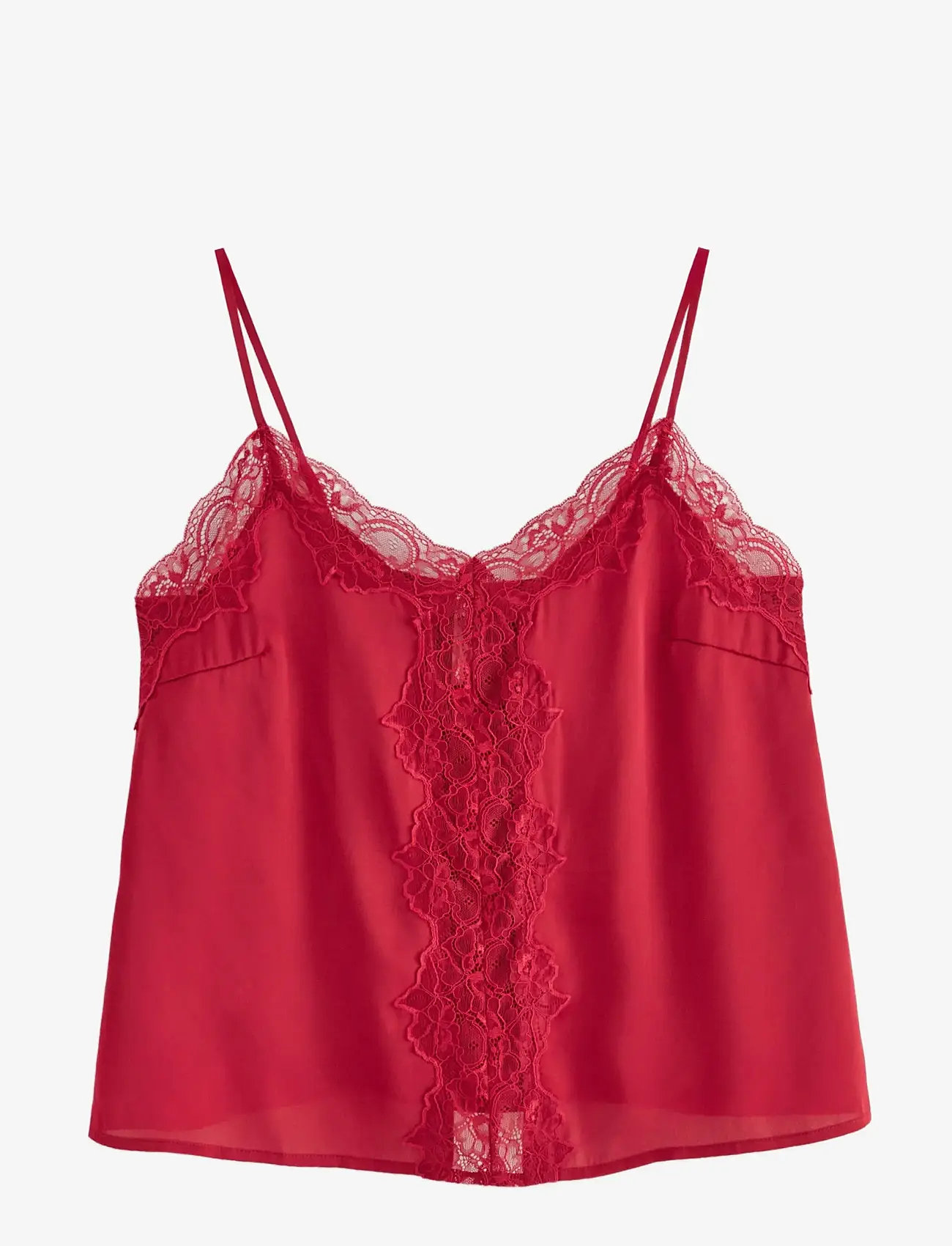 Lindex - Camisole lace satin - overdele - red - 1