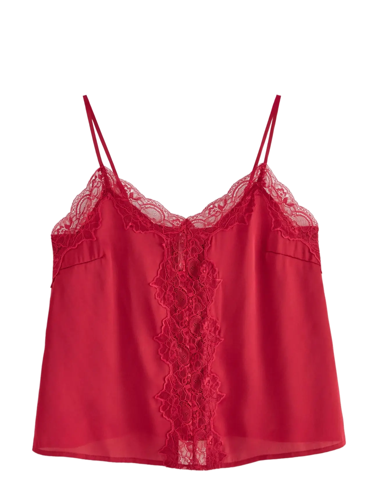 Camisole lace satin - RED