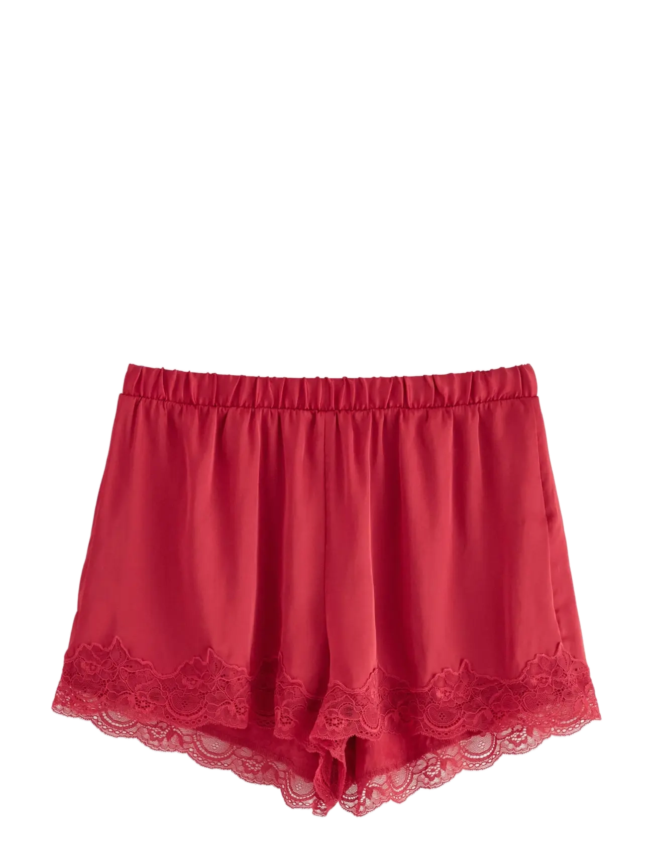 Shorts lace satin - RED