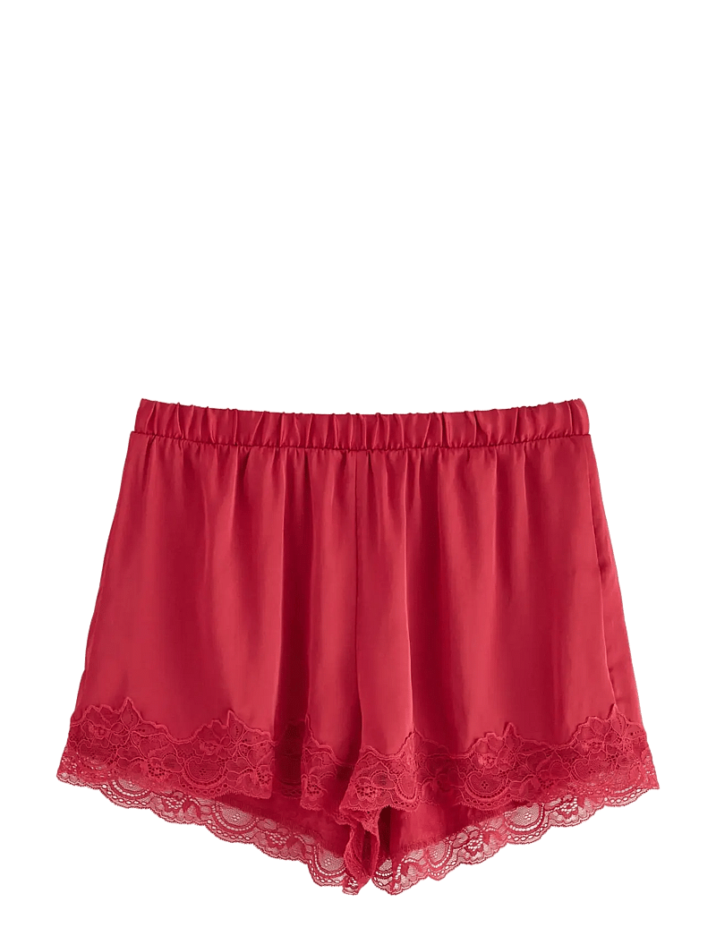 Lindex - Shorts lace satin - julpyjamas - red - 1