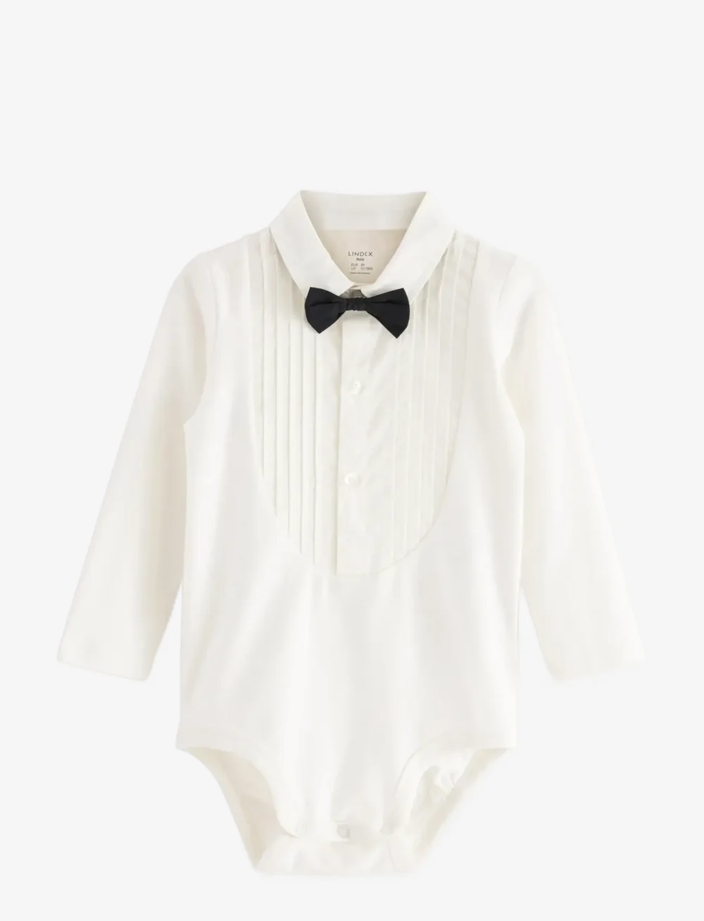 Lindex - Body tuxedo - langærmede bodyer - light dusty white - 0