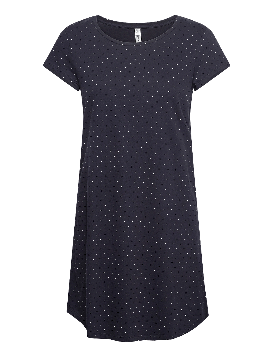 Lindex - Nightdress Big Tee aop dots - natkjoler - dark blue - 0