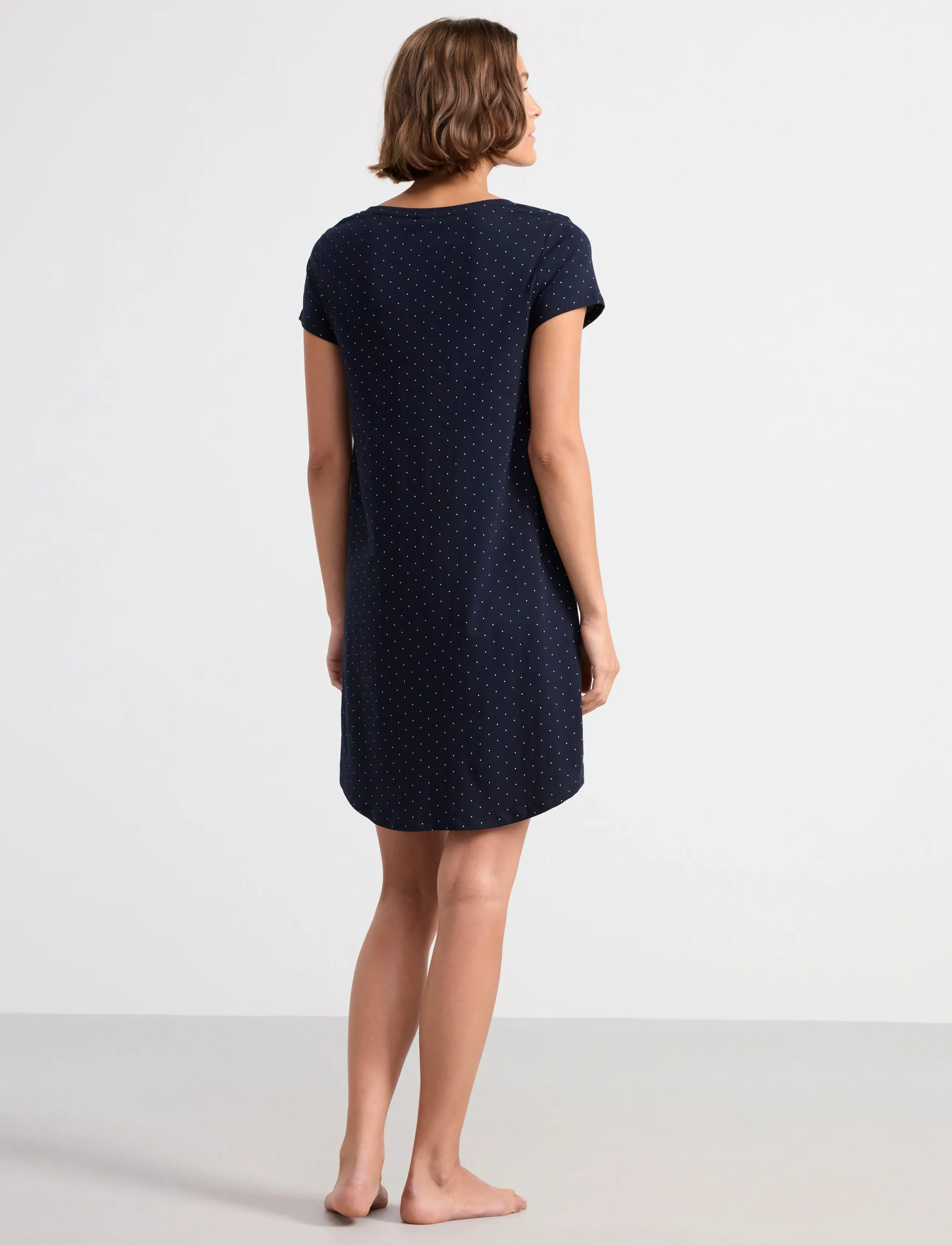 Lindex - Nightdress Big Tee aop dots - Öösärgid - dark blue - 3