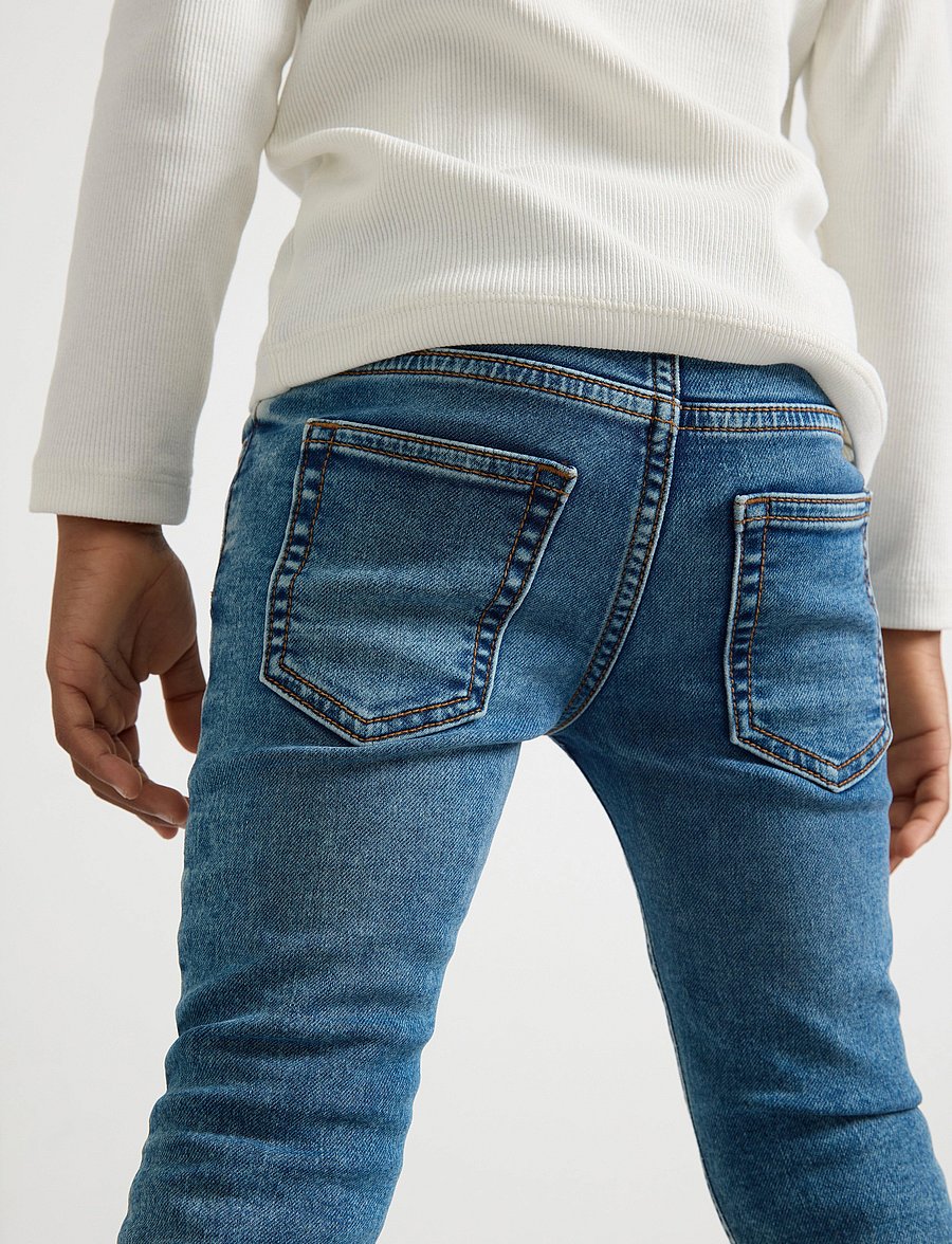 Lindex - Trousers Denim Sam Slim - kitsad teksad - denim - 4