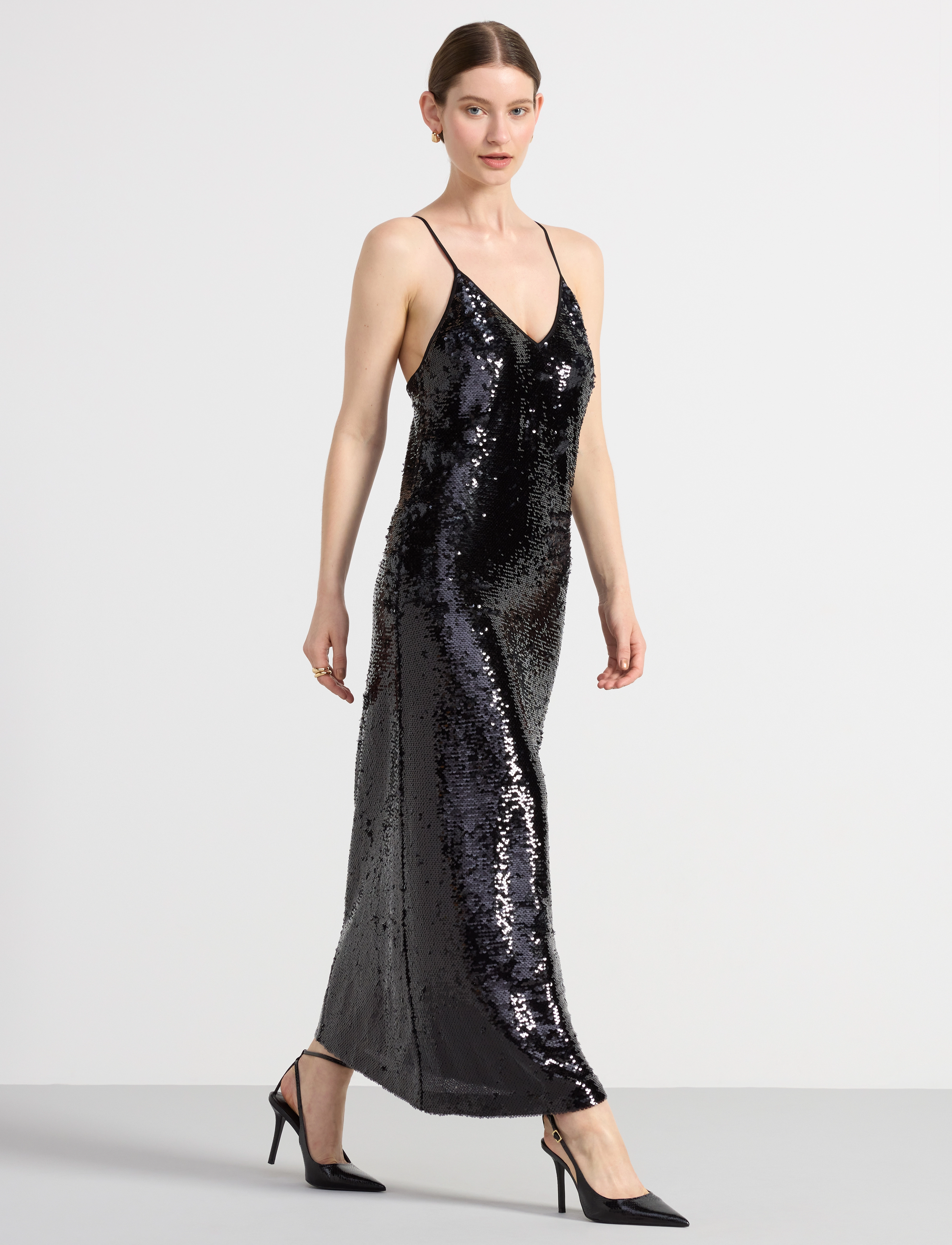 Lindex - Dress Sofi Sequin - maxikleider - black - 4