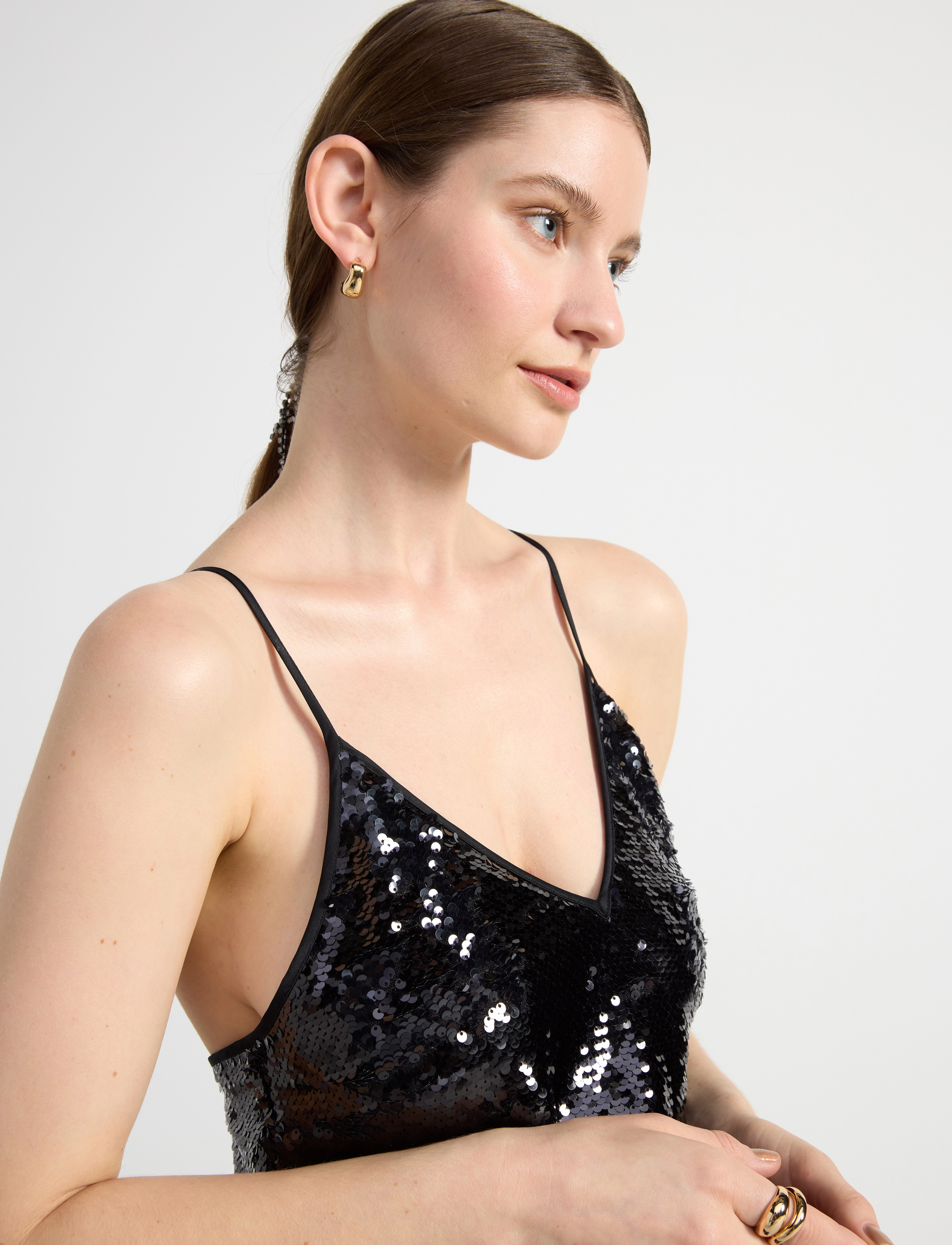 Lindex - Dress Sofi Sequin - maxikleider - black - 5