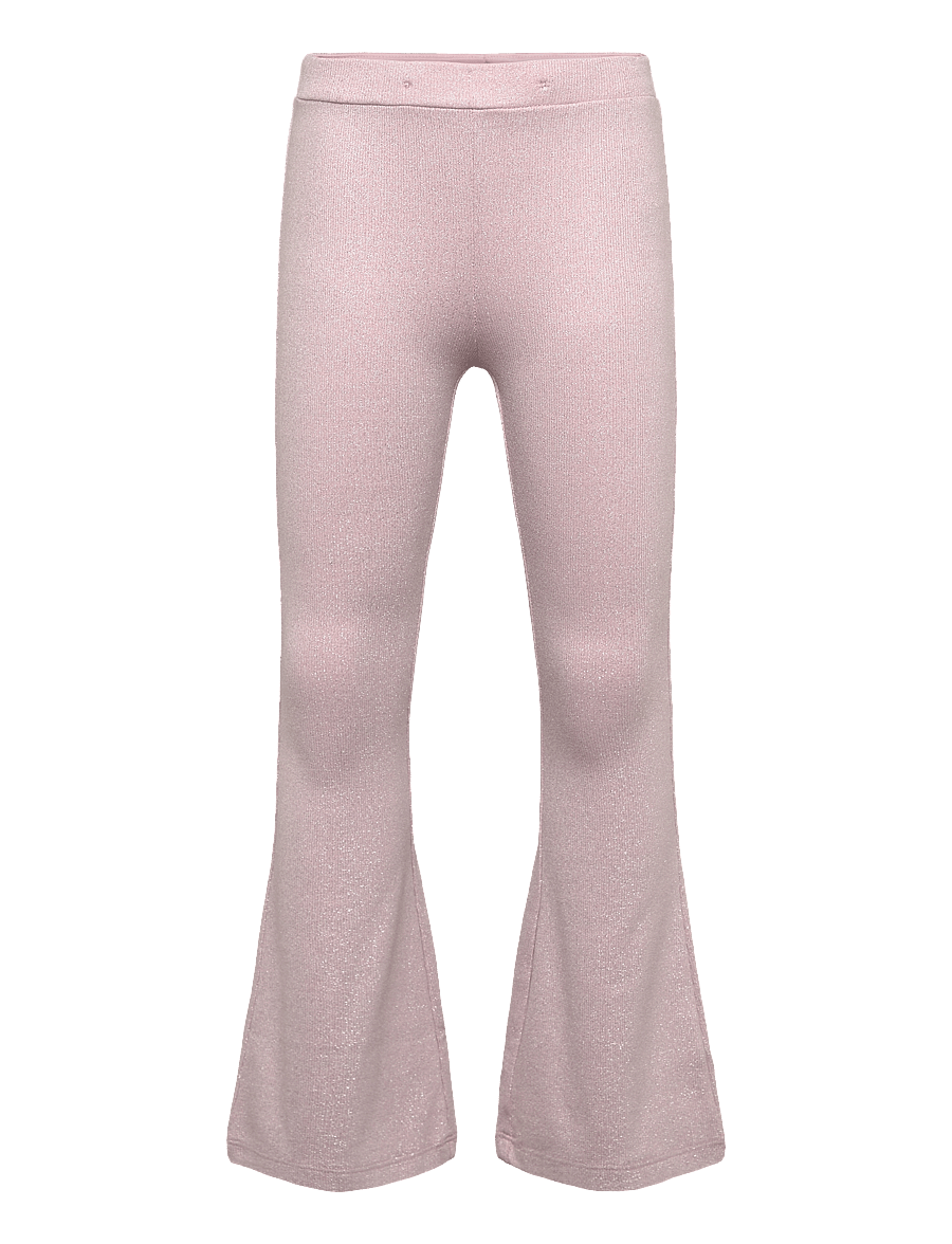 Lindex - Trousers flare lurex rib - light pink - 0