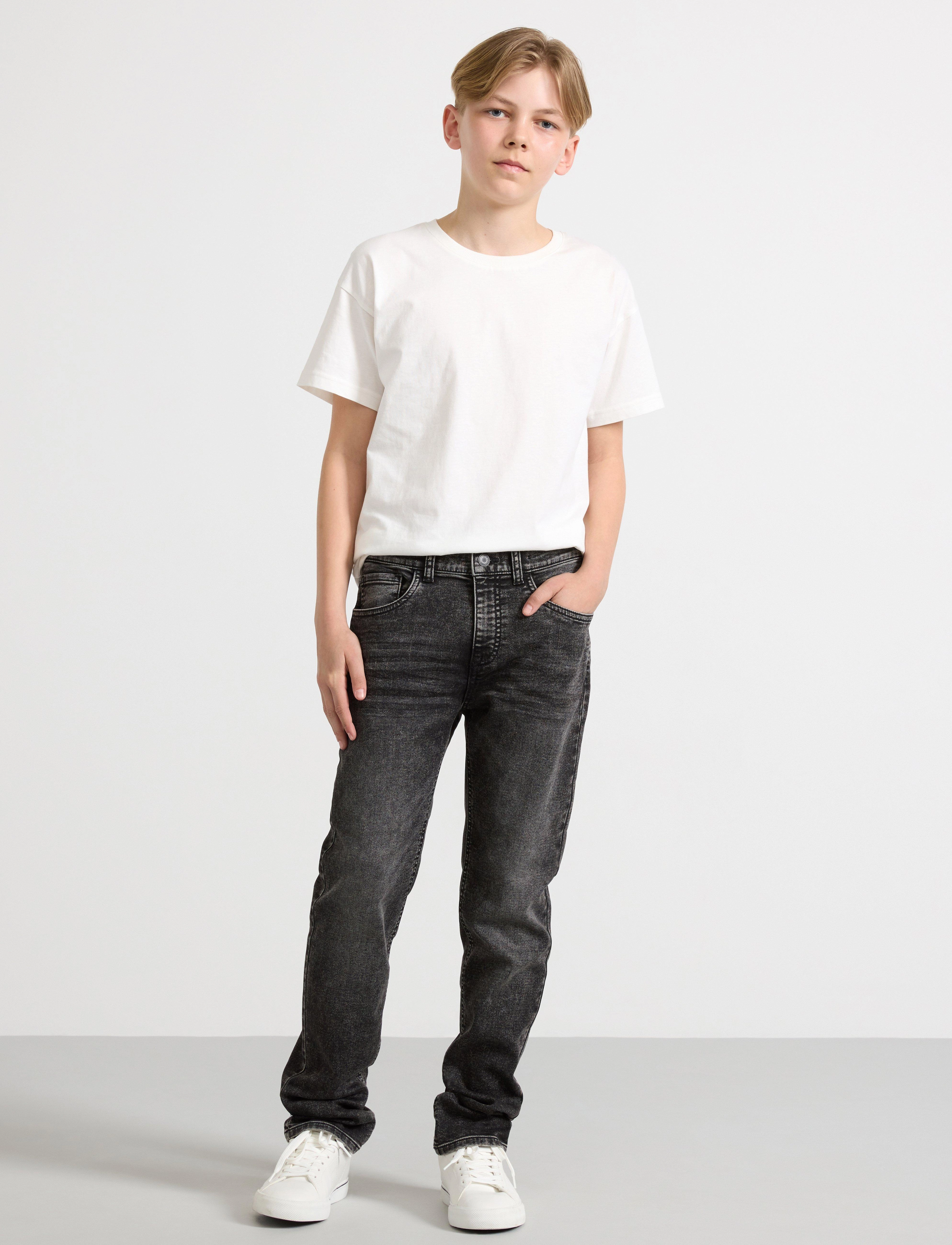 Lindex Staffan Straight Regular Waist Super Stretch Jersey Jeans, 170, Schwarz - Kinder