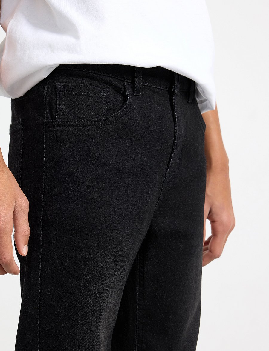 Lindex - STAFFAN Straight regular waist super stretch jersey jeans - regular džinsi - black - 5