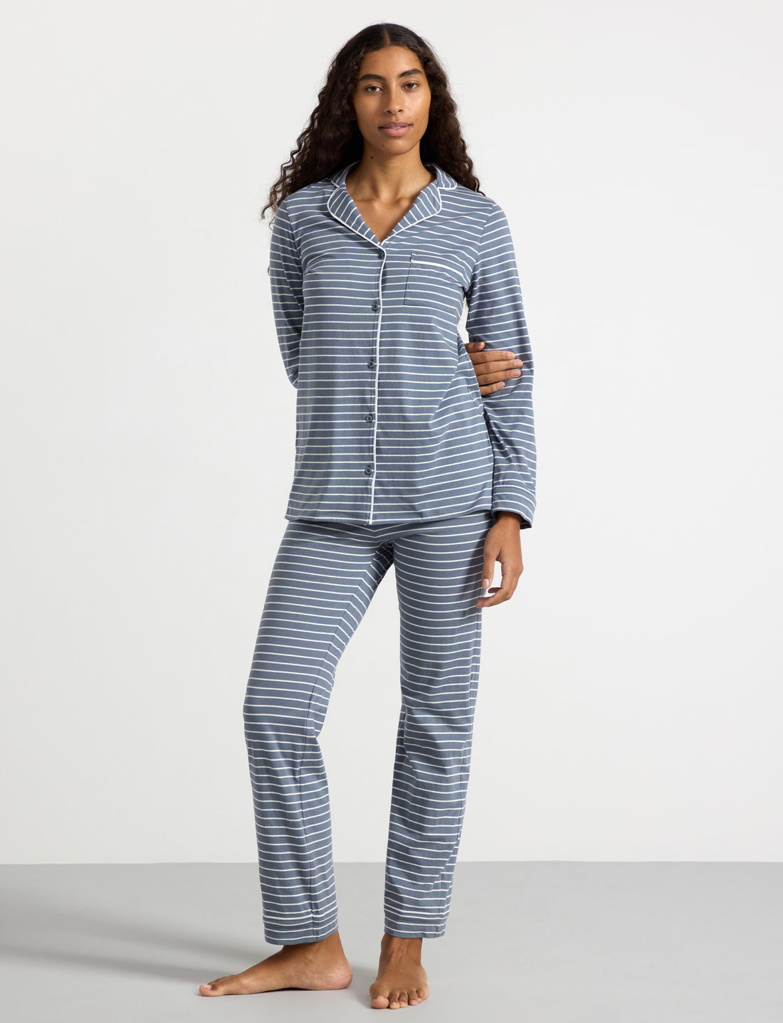 Lindex Pyjama Jersey Piping Stripe An Pyjamas Boozt