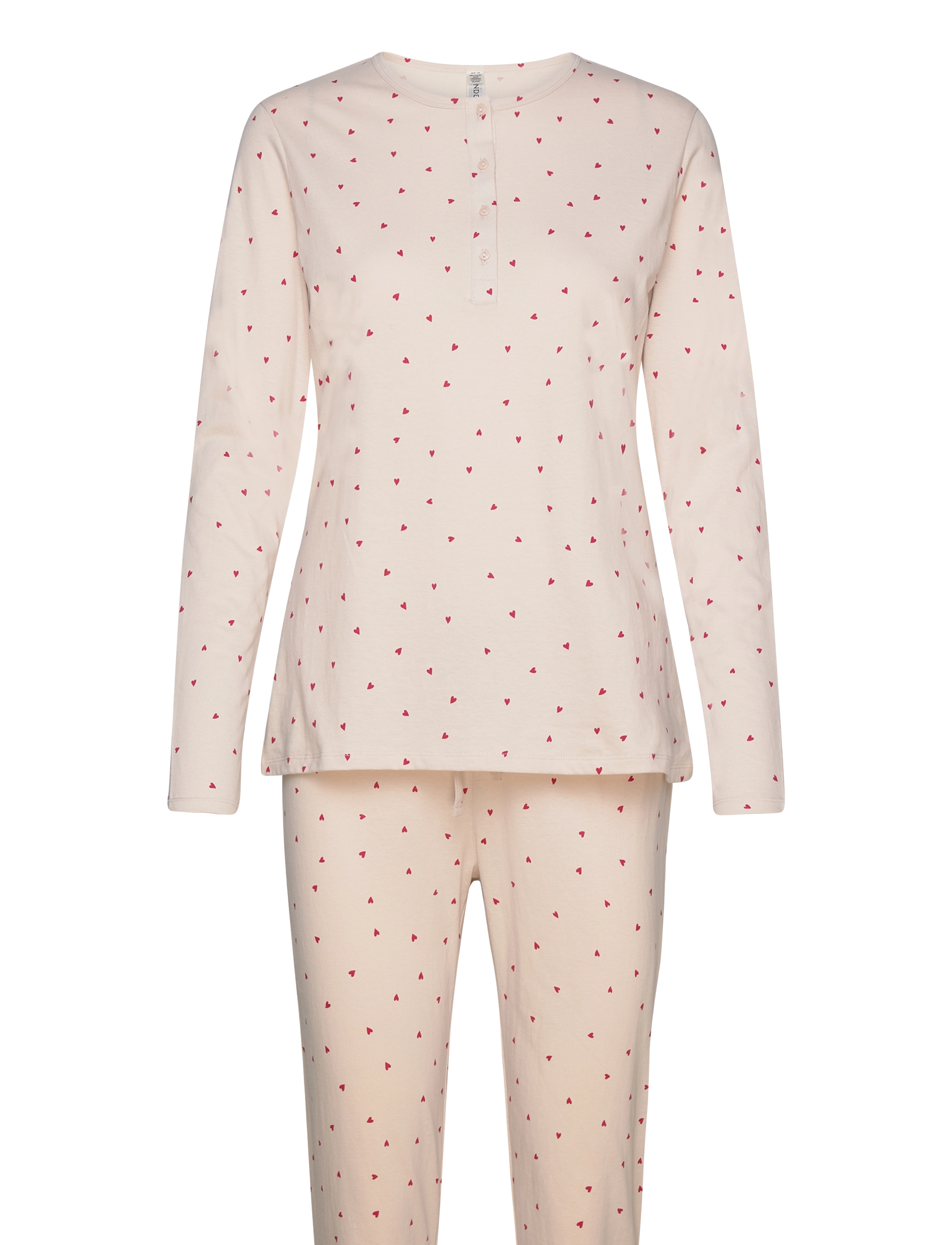 Set pyjama henley aop hearts - LIGHT