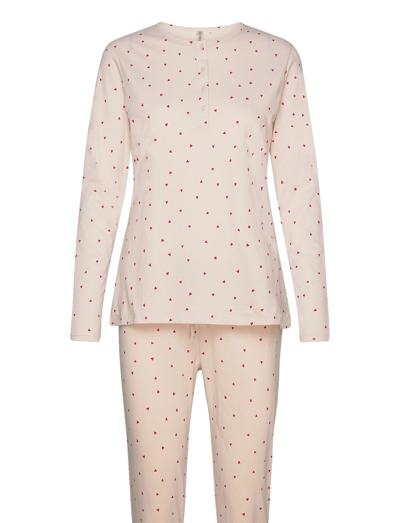 Set pyjama henley aop hearts - LIGHT