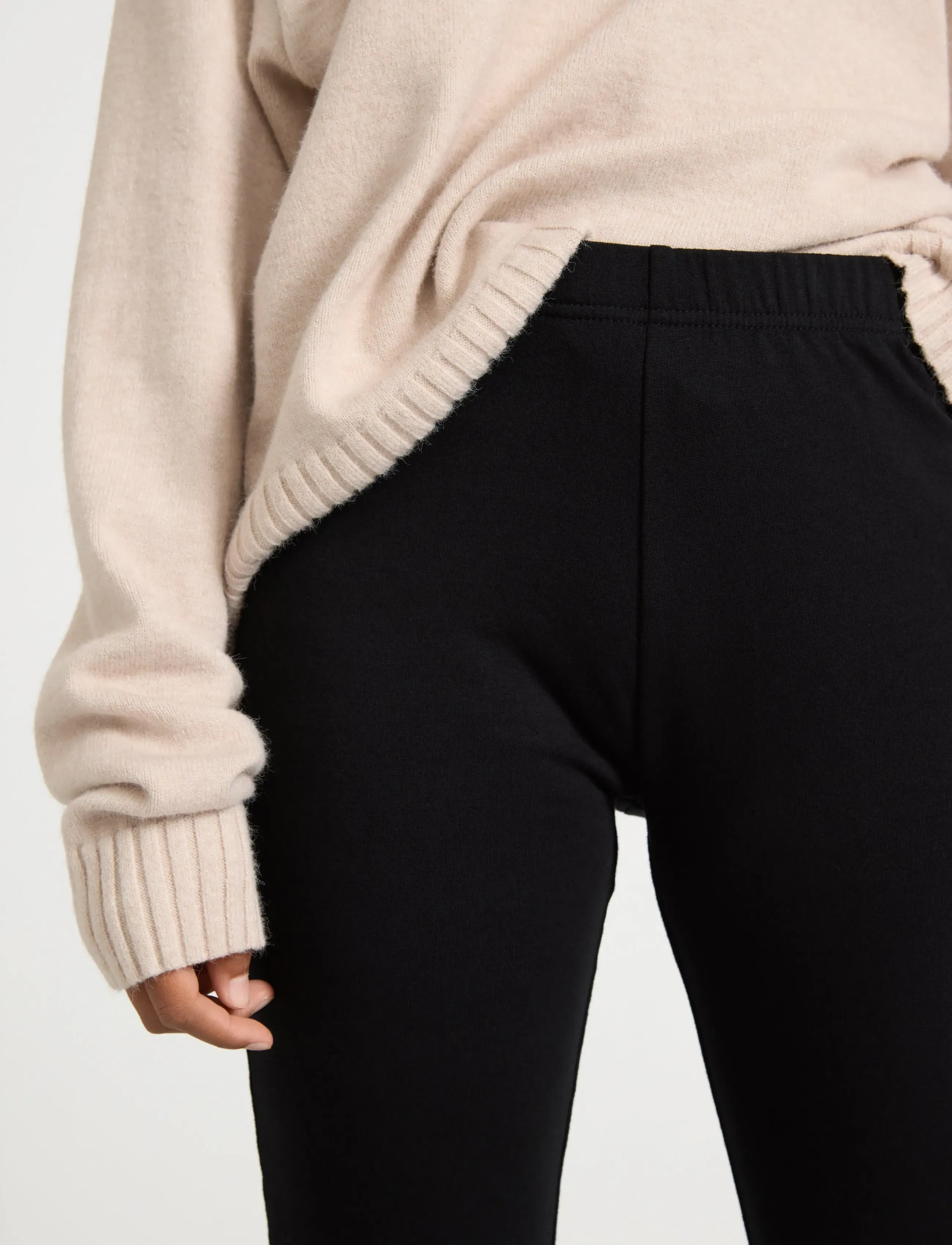 Lindex - Leggings brushed inside black - leggings - black - 4