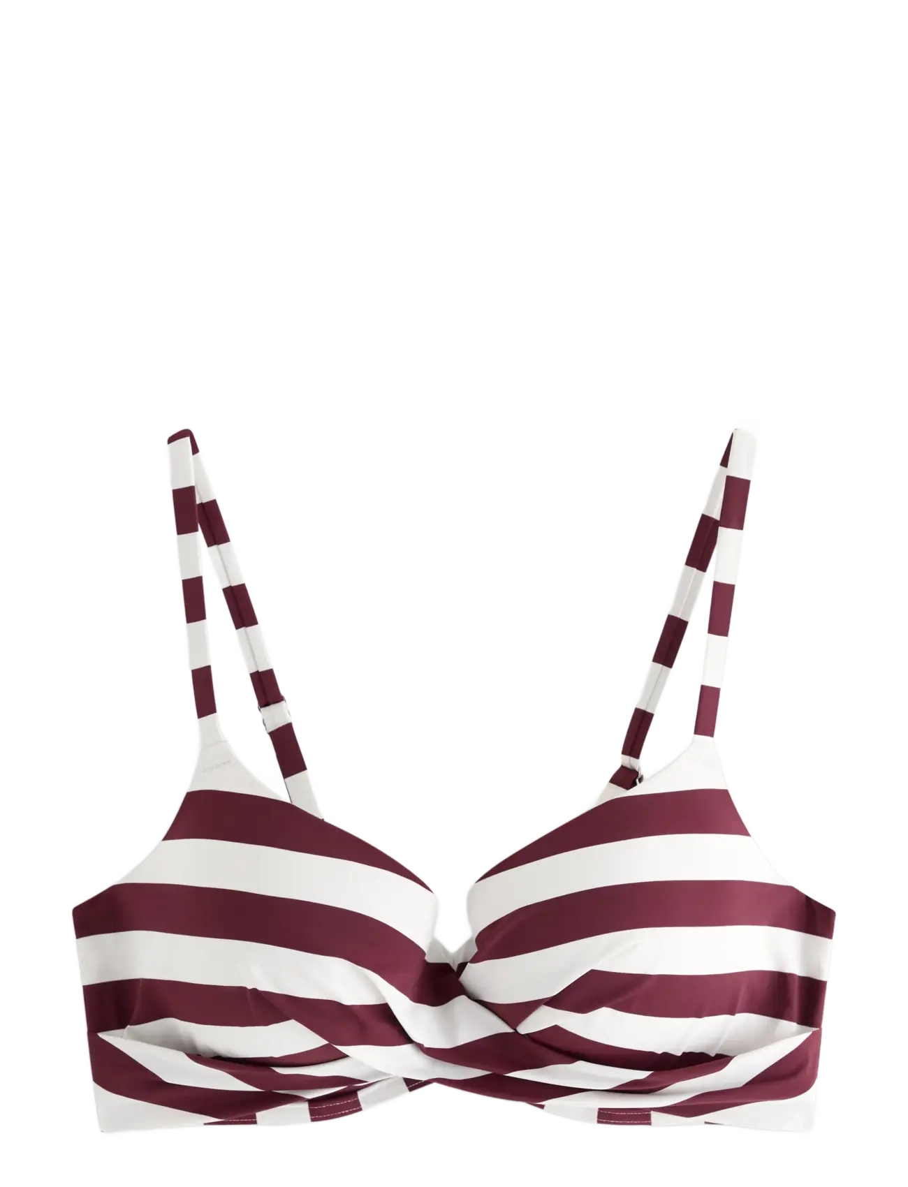 Lindex Lilja padded bikini bra with underwire - Bademode - DARK DUSTY RED / white