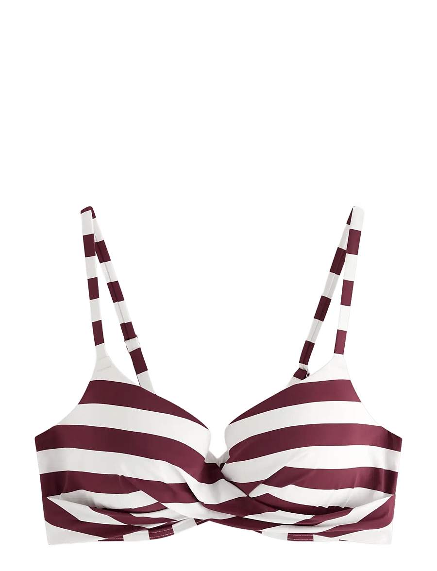 Lindex - Swim Bra LiljaTshirt Twist - pakeliamos bikinio liemenėlės - dark dusty red - 1
