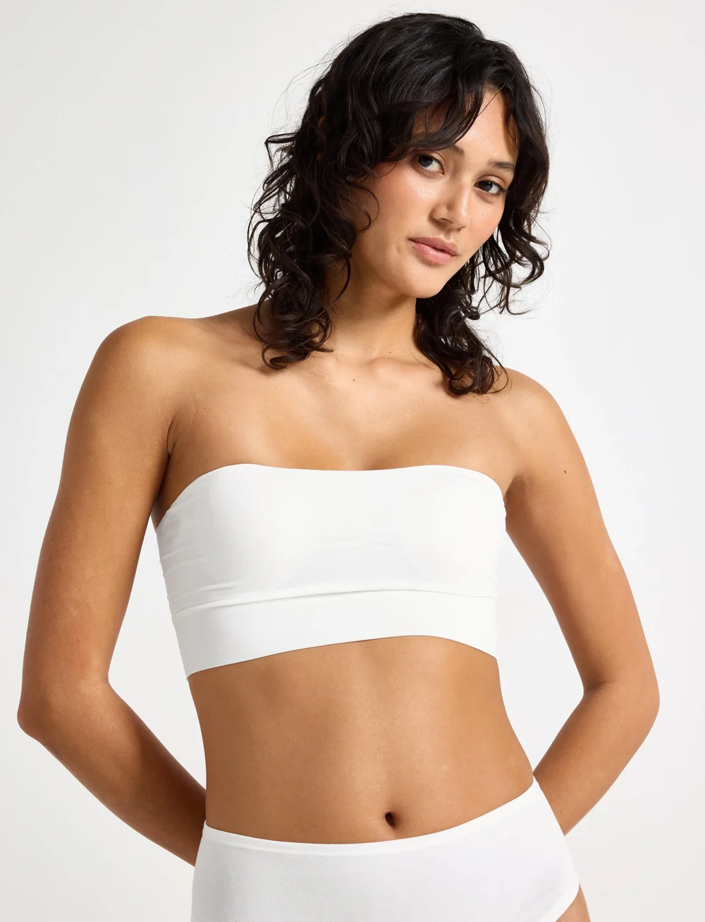 Lindex - Bra bandeau seamless - bh-linnen - white - 0