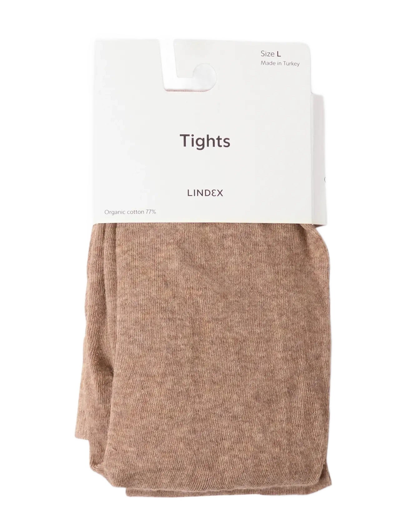 Lindex - Knitted tights in cotton - beige melange - 1