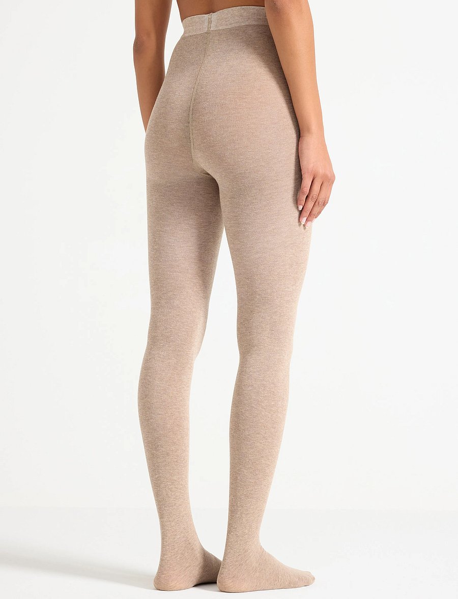 Lindex - Knitted tights in cotton - modetrends - beige melange - 3