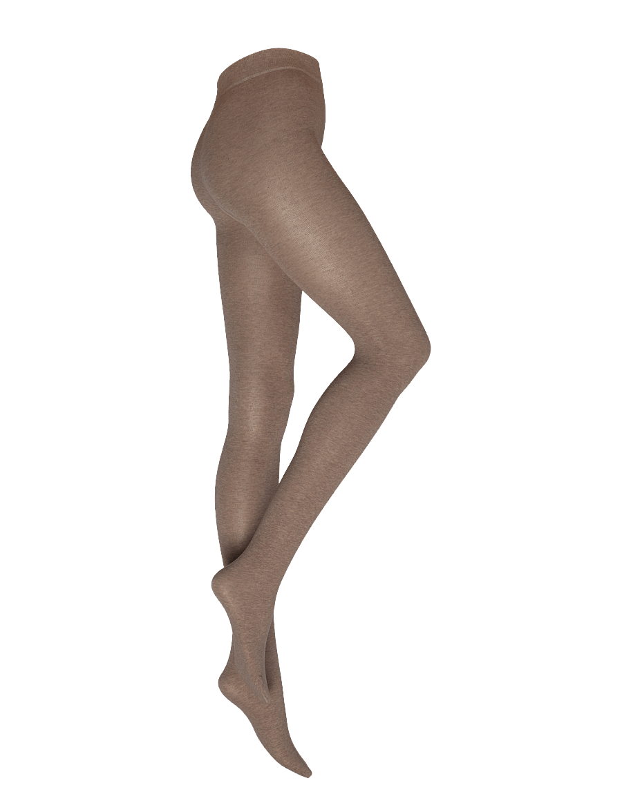 Lindex - Knitted tights in cotton - mode trends - brown melange - 1