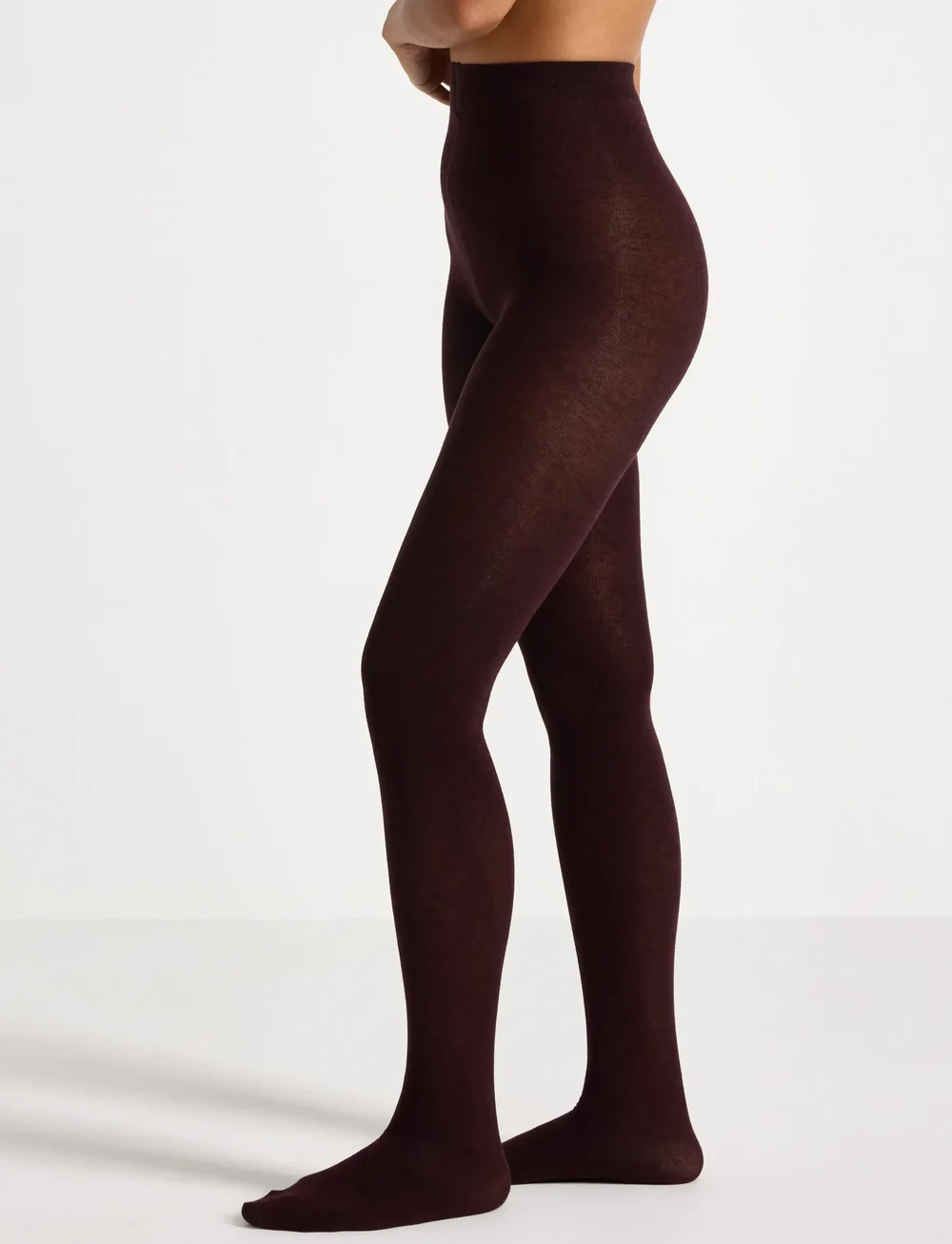 Lindex - Tights heavy cotton organic - mode trends - dark red melange - 3