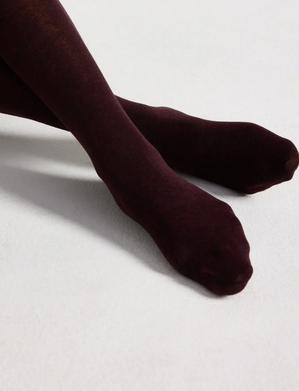 Lindex - Tights heavy cotton organic - mode trends - dark red melange - 4